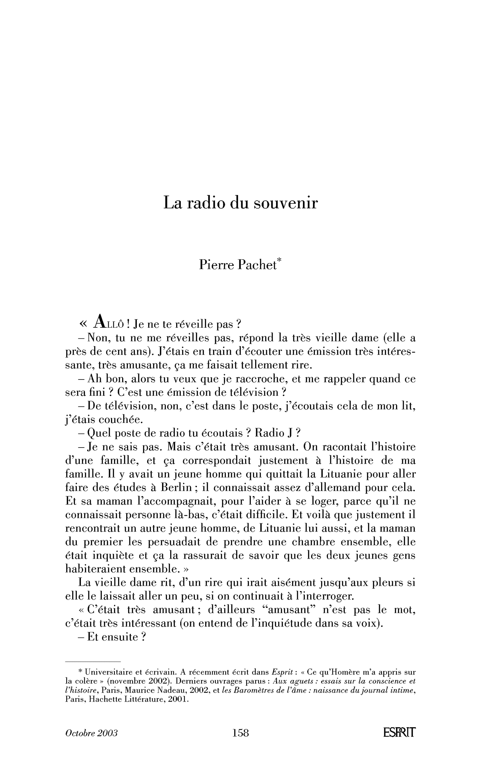 La radio du souvenir