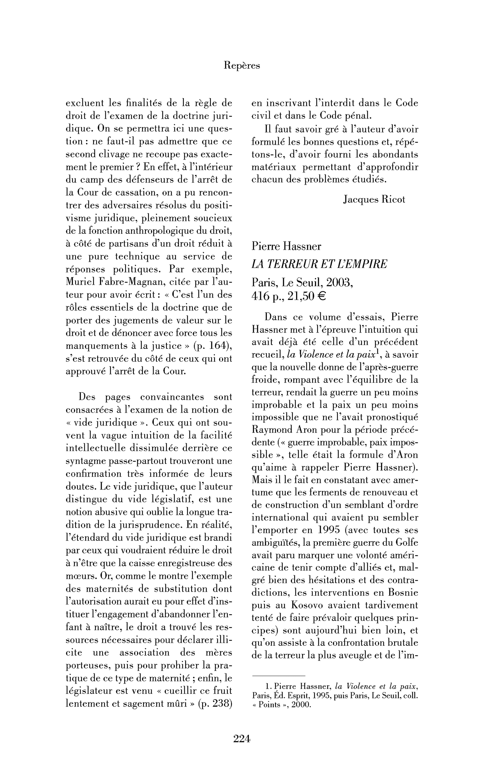 Pierre Hassner: la Terreur et l’empire