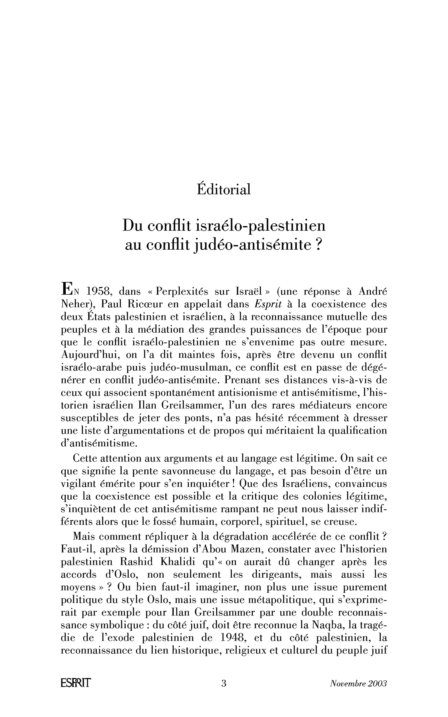 Du conflit israélo-palestinien au conflit judéo-antisémite ?