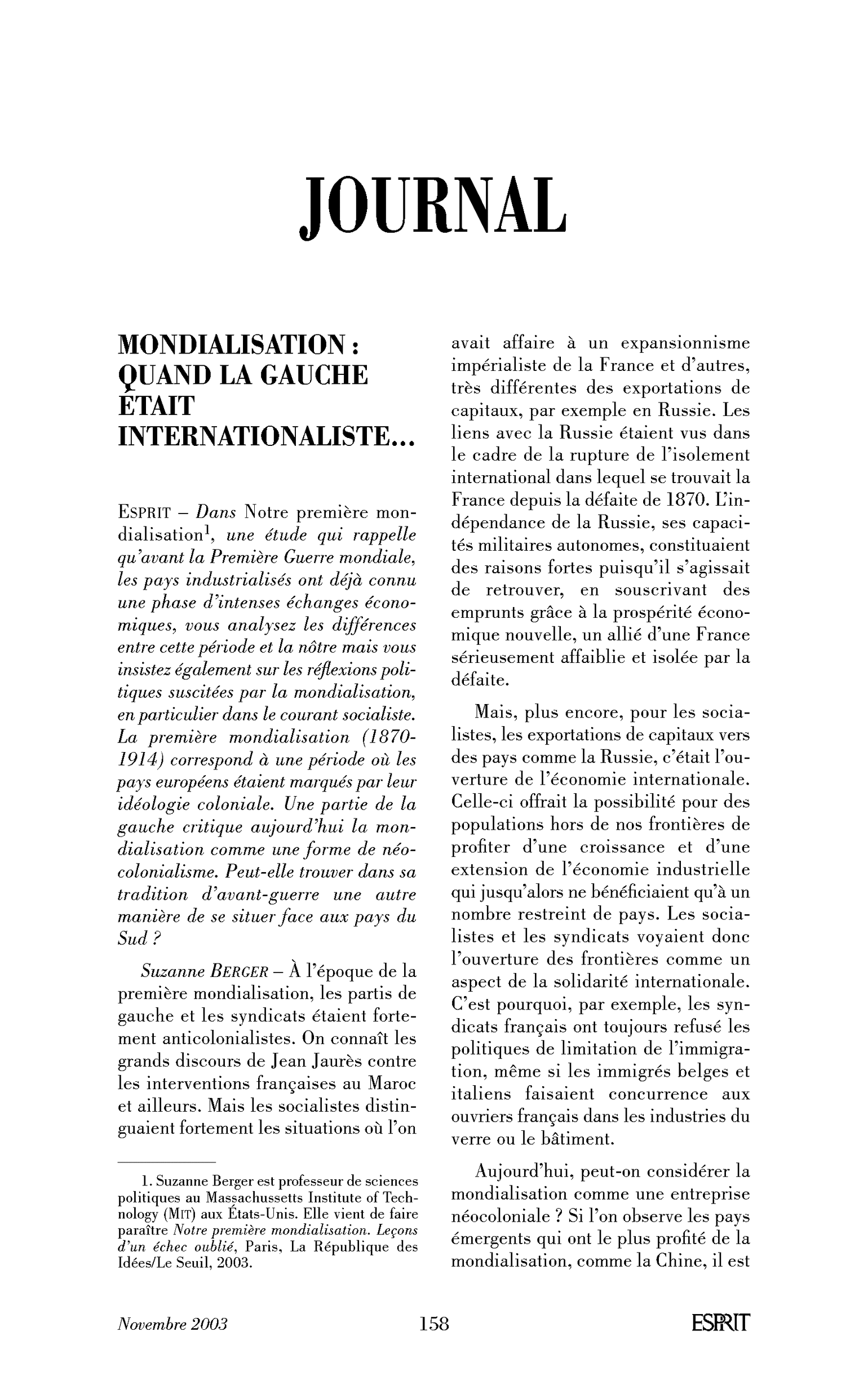 Mondialisation : quand la gauche était internationaliste… (Entretien)