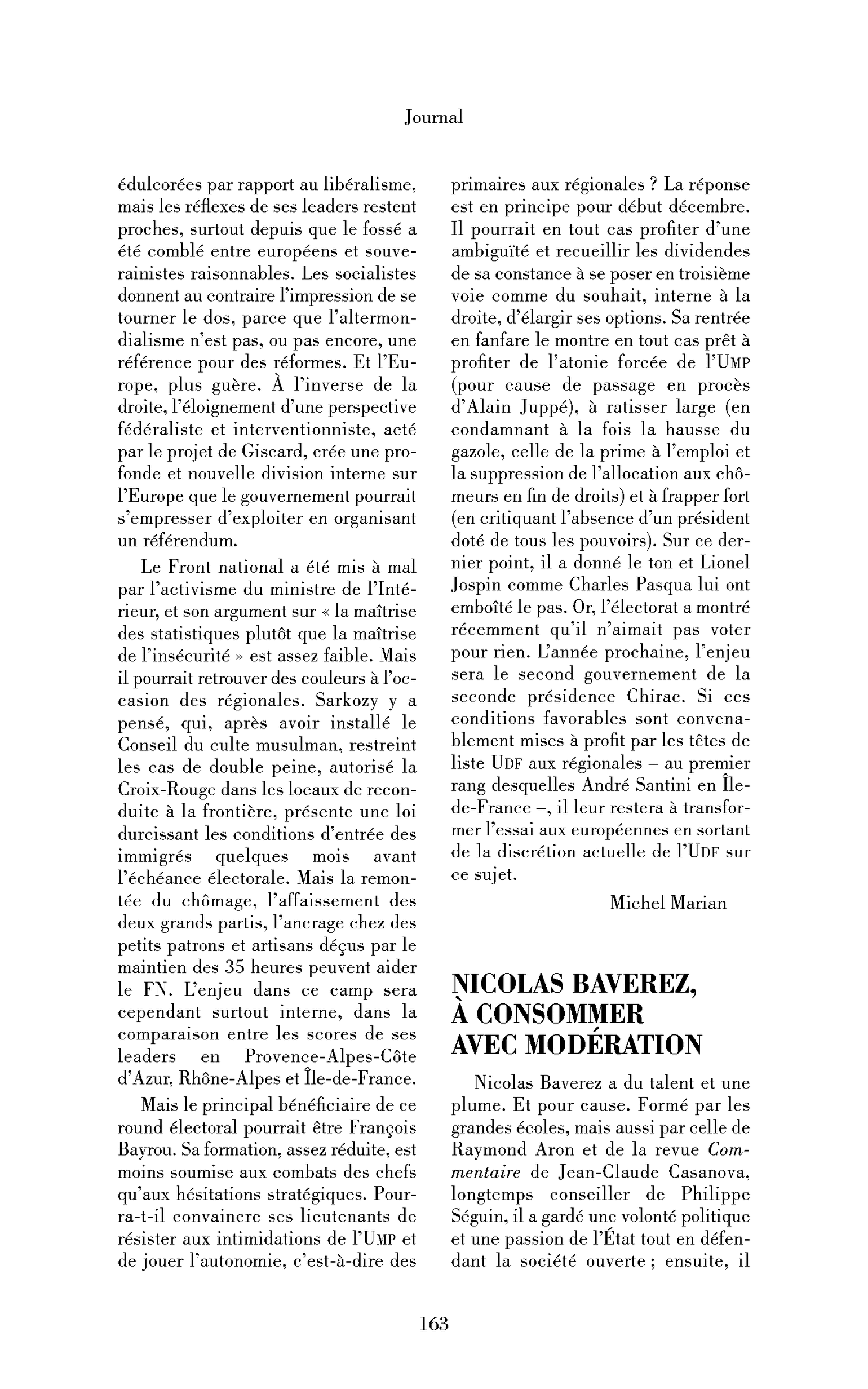 Nicolas Baverez, à consommer avec modération