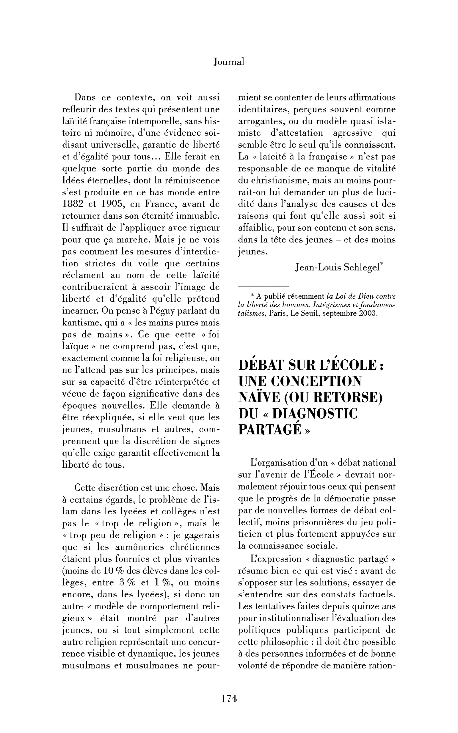 Débat sur l’école : une conception naïve (ou retorse) du « diagnostic partagé »