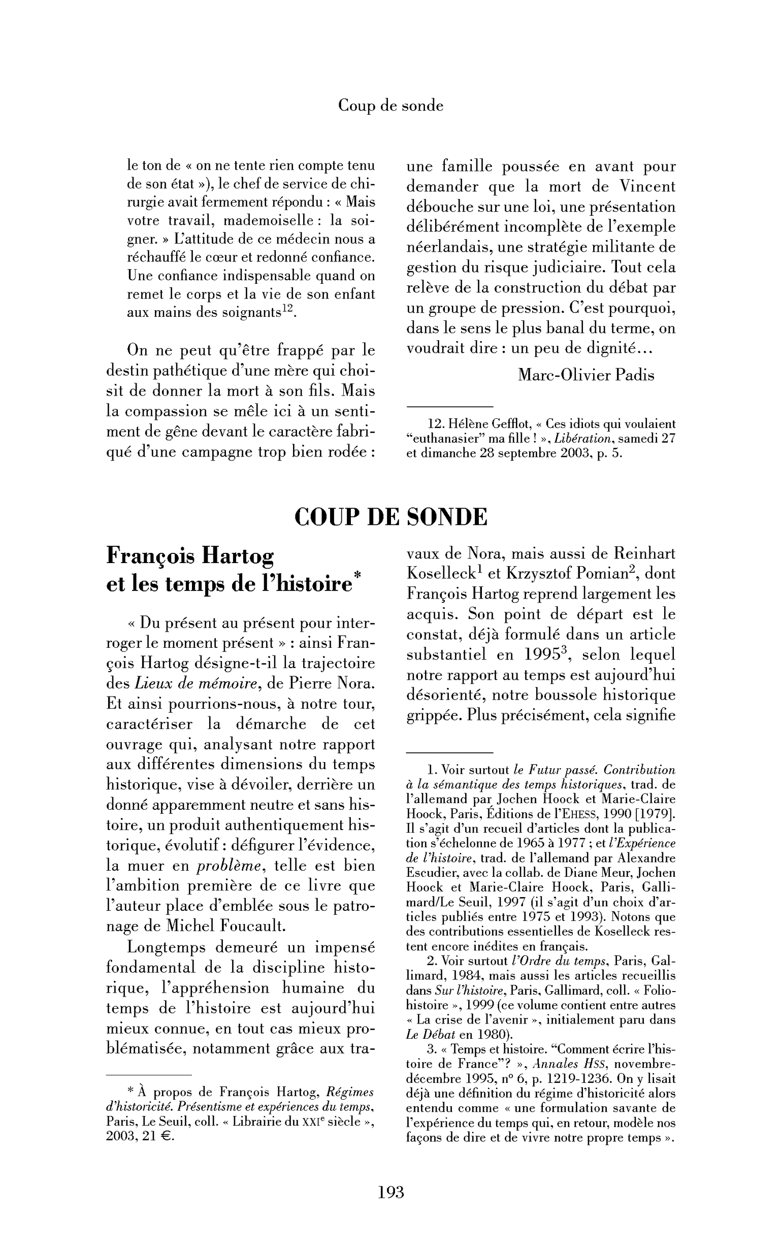 François Hartog et les temps de l’histoire