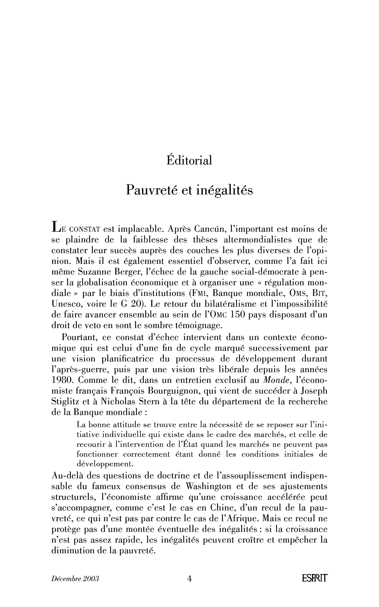 Pauvretés et inégalités