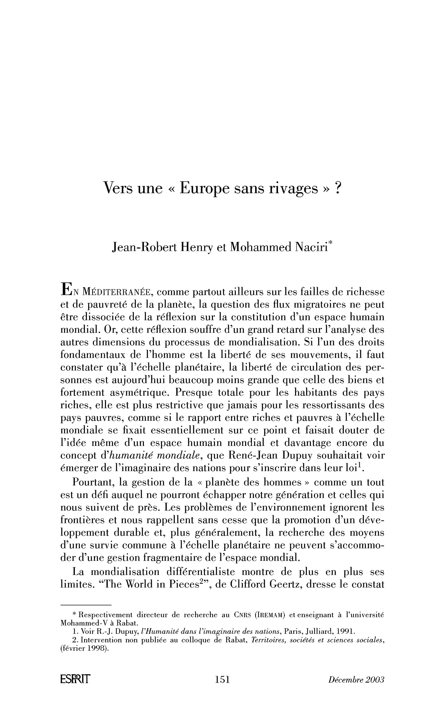 Vers une « Europe sans rivages » ?