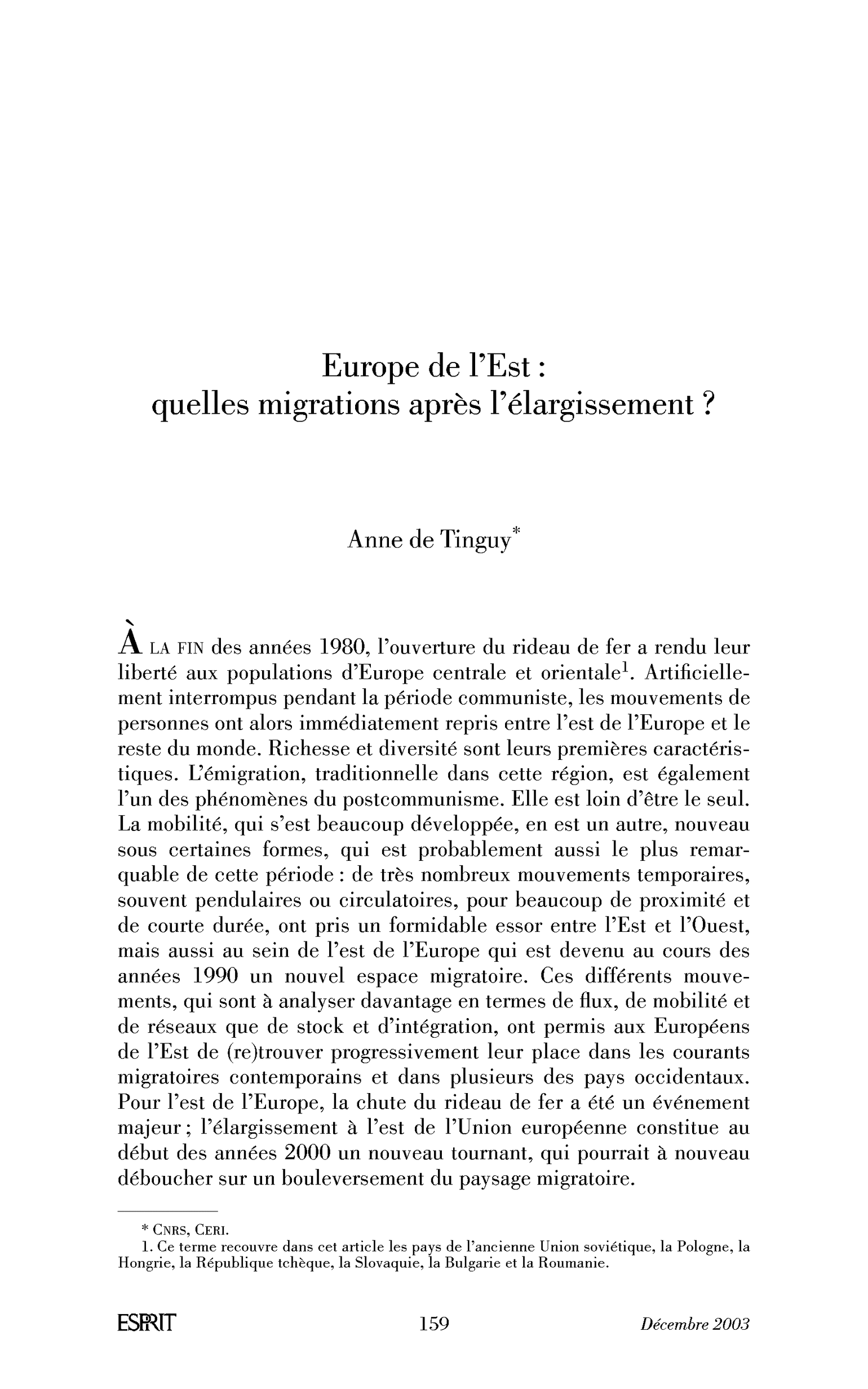Europe de l’Est: quelles migrations après l’élargissement?