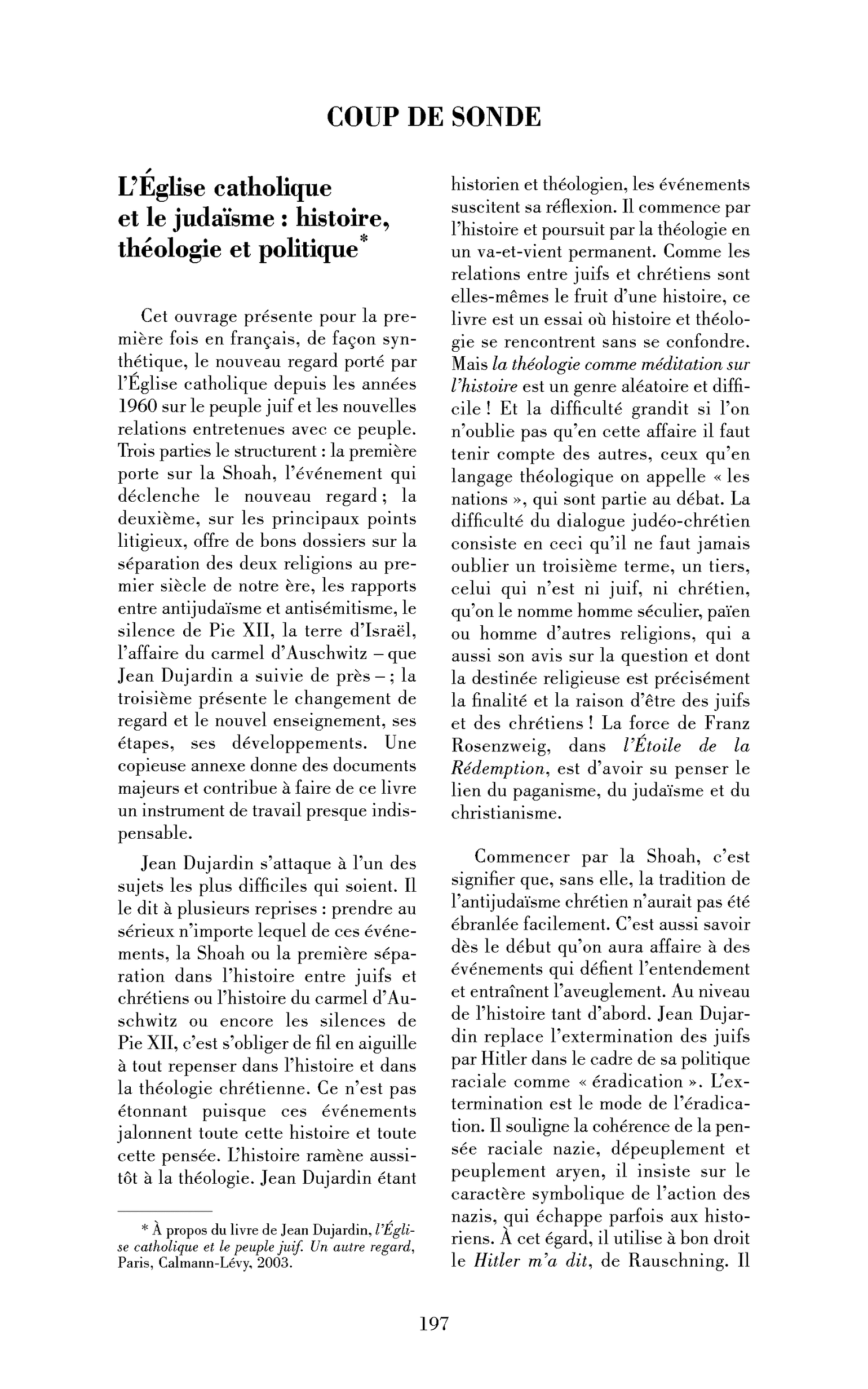 L’Église catholique et le judaïsme: histoire, théologie et politique
