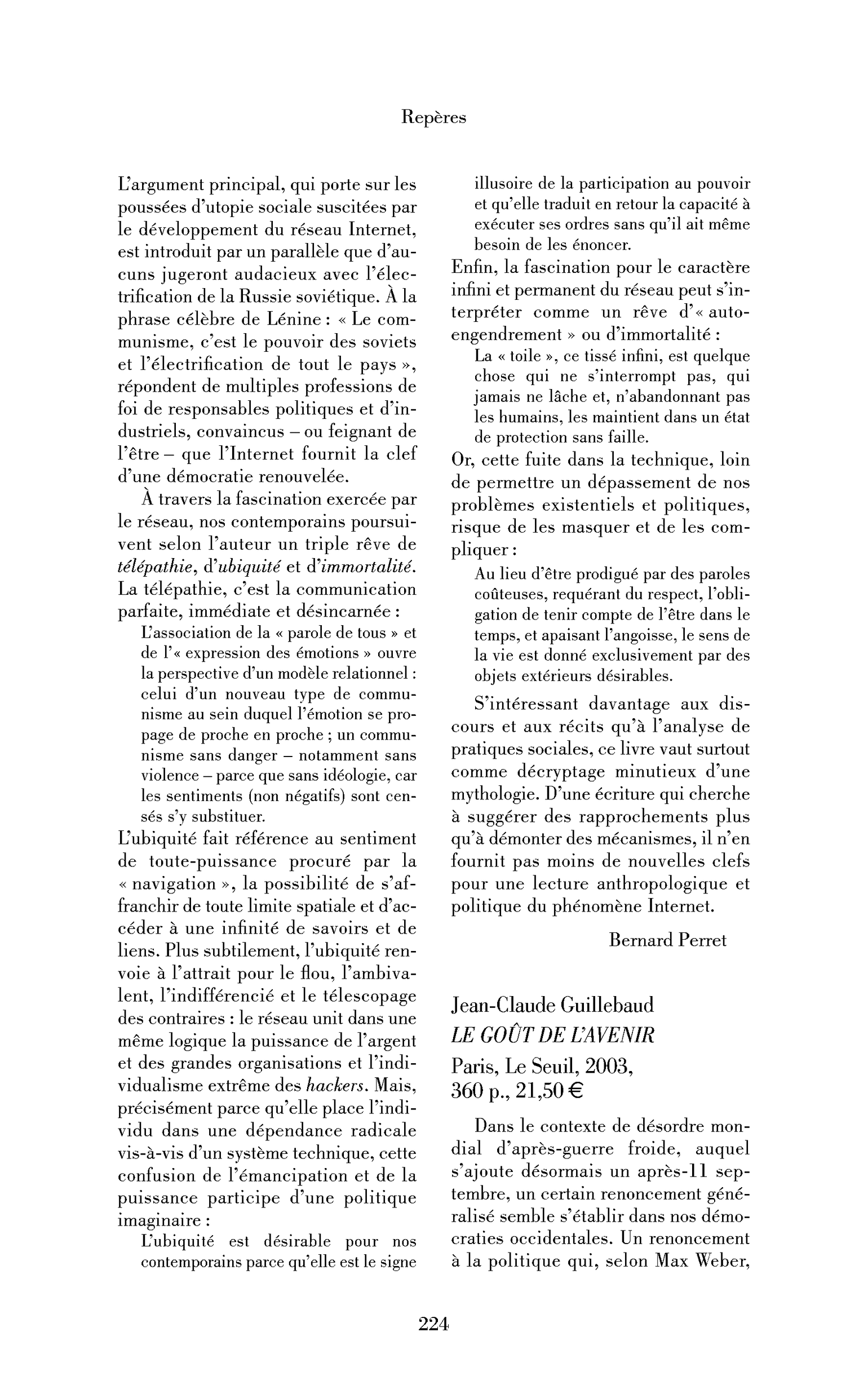 Jean-Claude Guillebaud: le Goût de l’avenir
