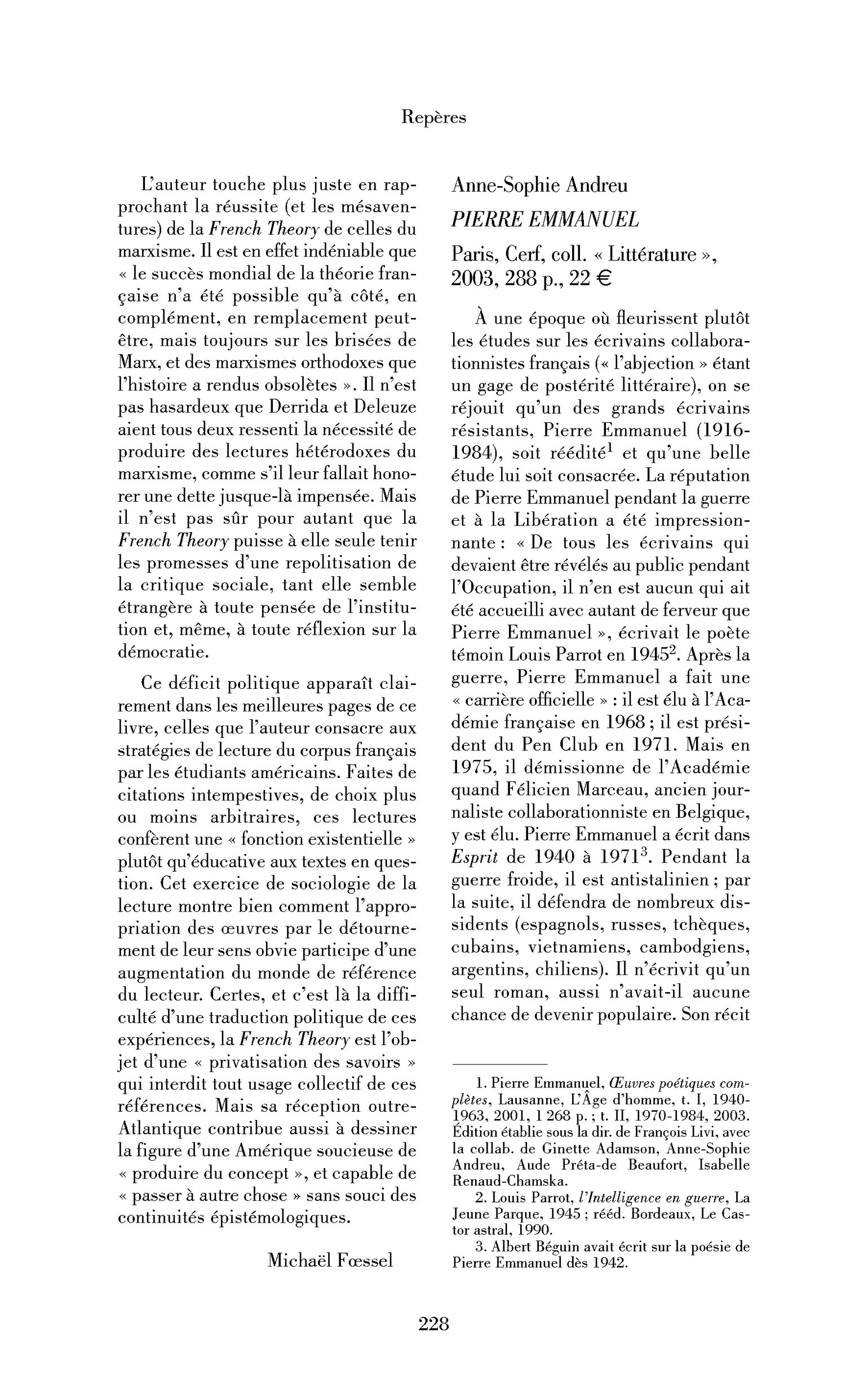 Anne-Sophie Andreu: Pierre Emmanuel