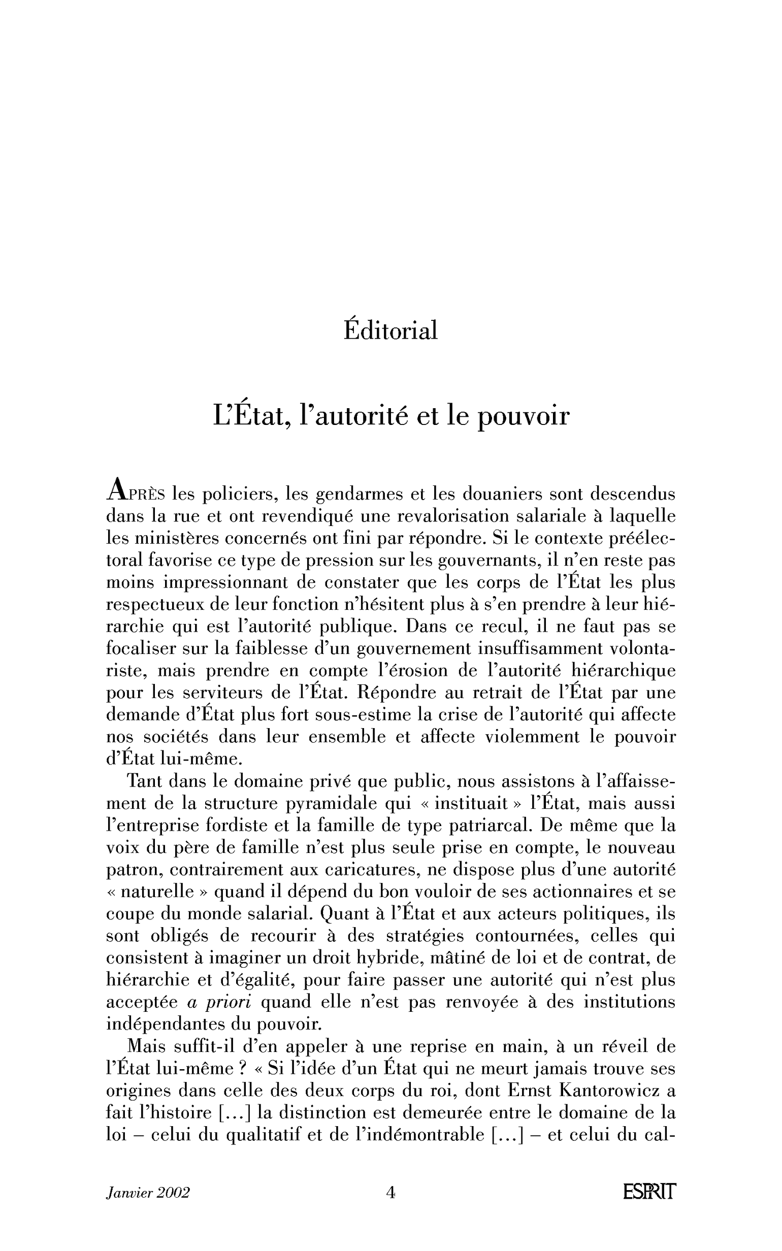 L’Etat, l’autorité et le pouvoir