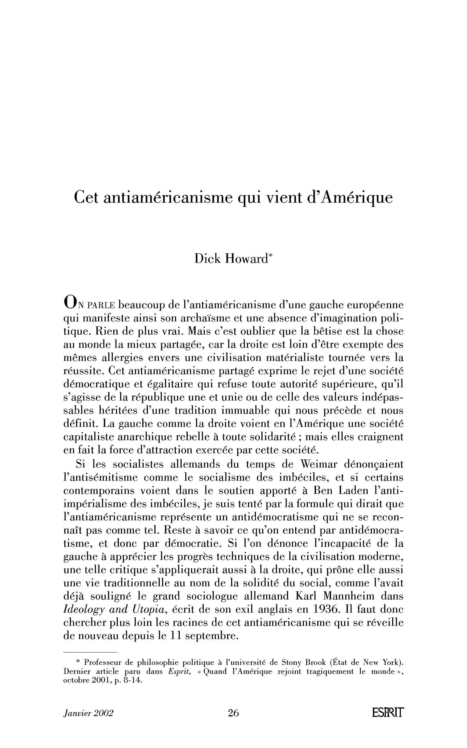 Cet antiaméricanisme qui vient d’Amérique