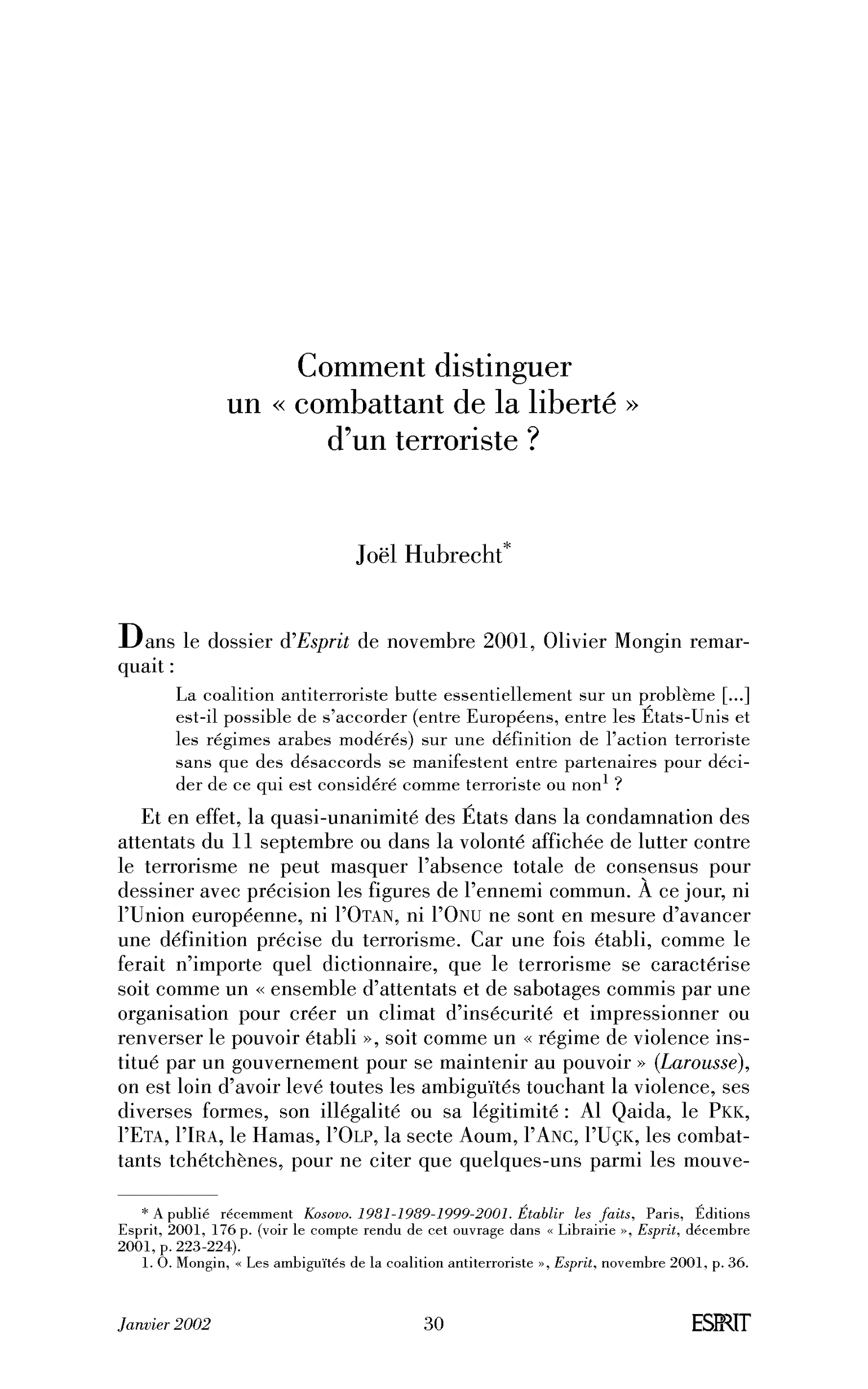 Comment distinguer un « combattant de la liberté » d’un terroriste?