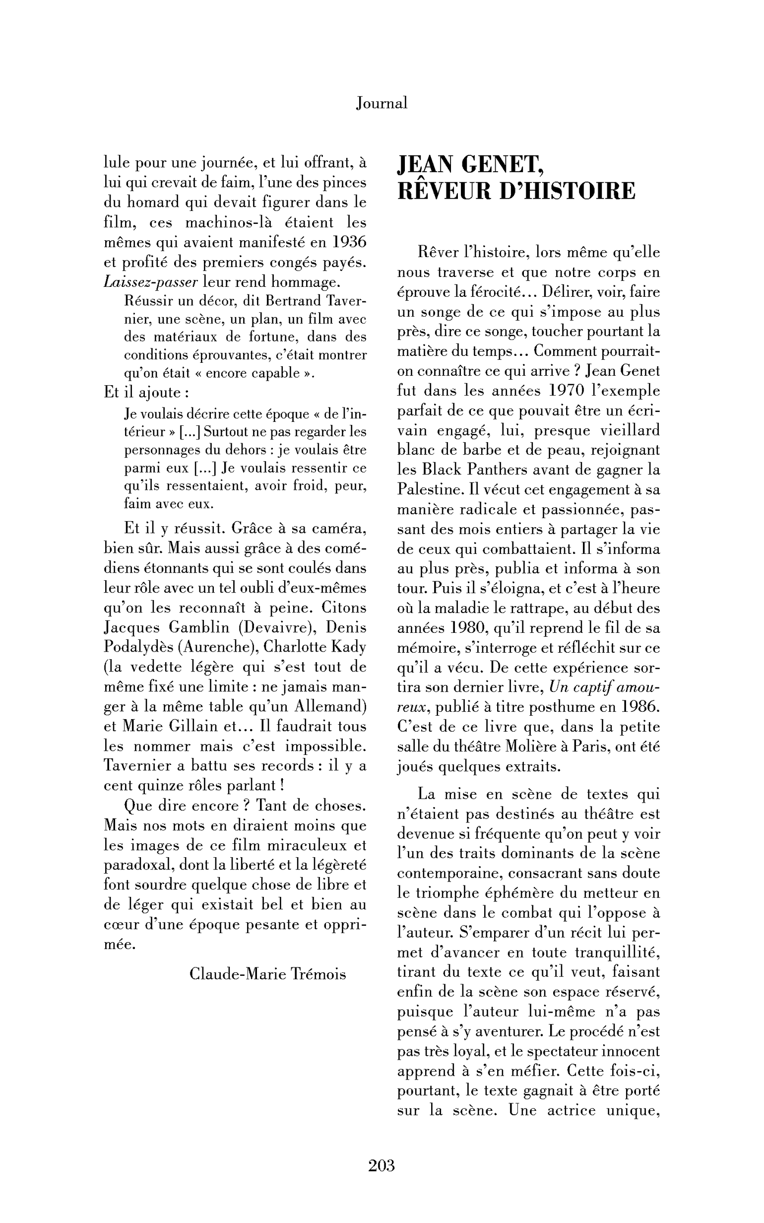 Jean Genet, rêveur d’histoire