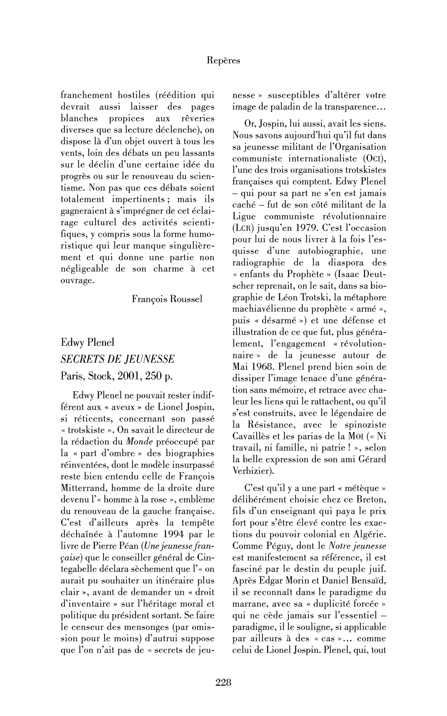Edwy Plenel: Secrets de jeunesse