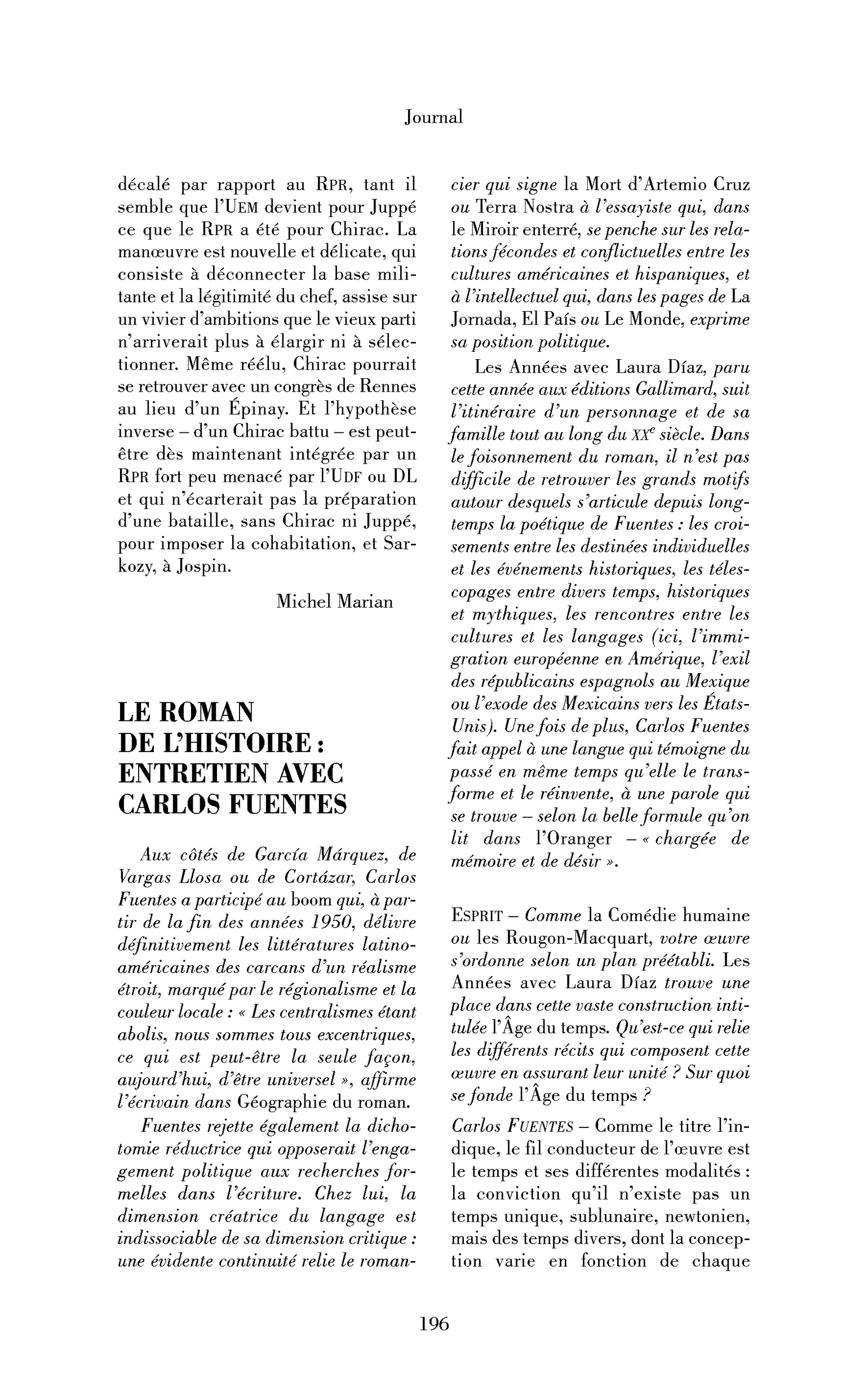 Le roman de l’histoire. (Entretien)