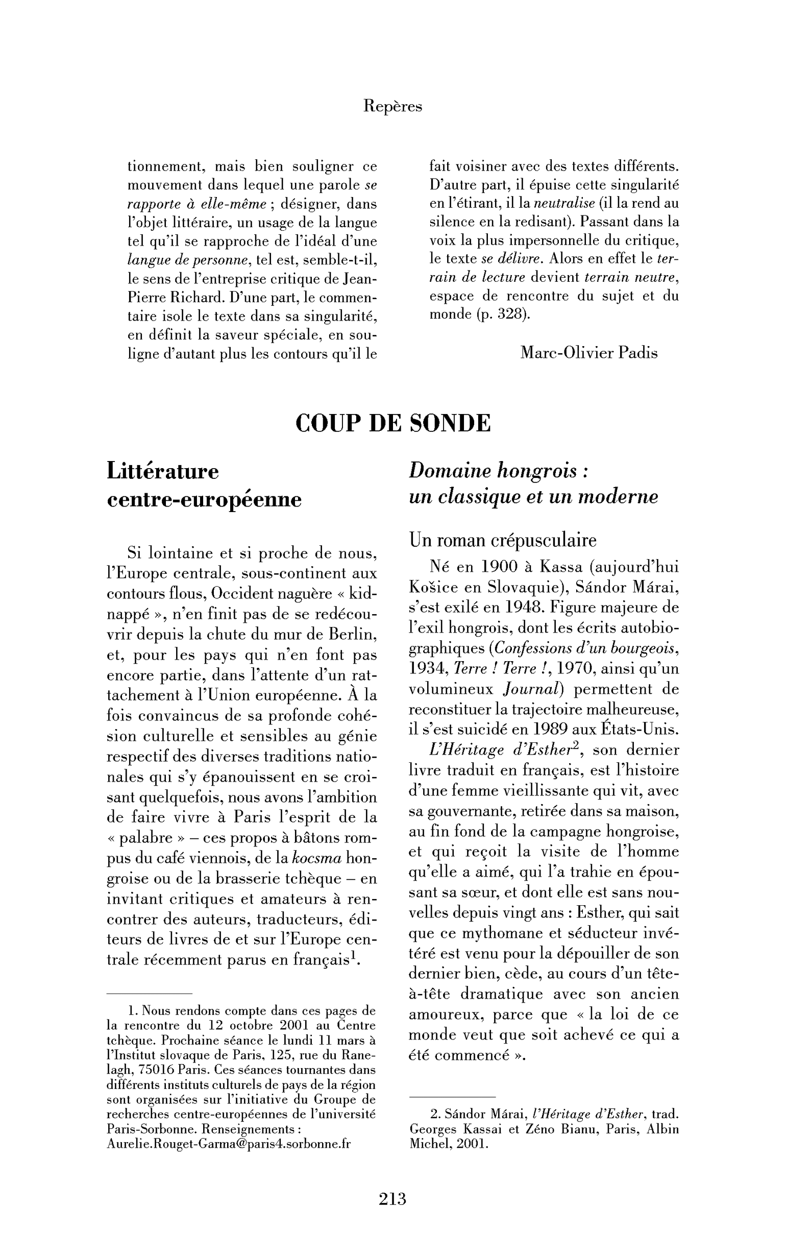 Littérature centre-européenne