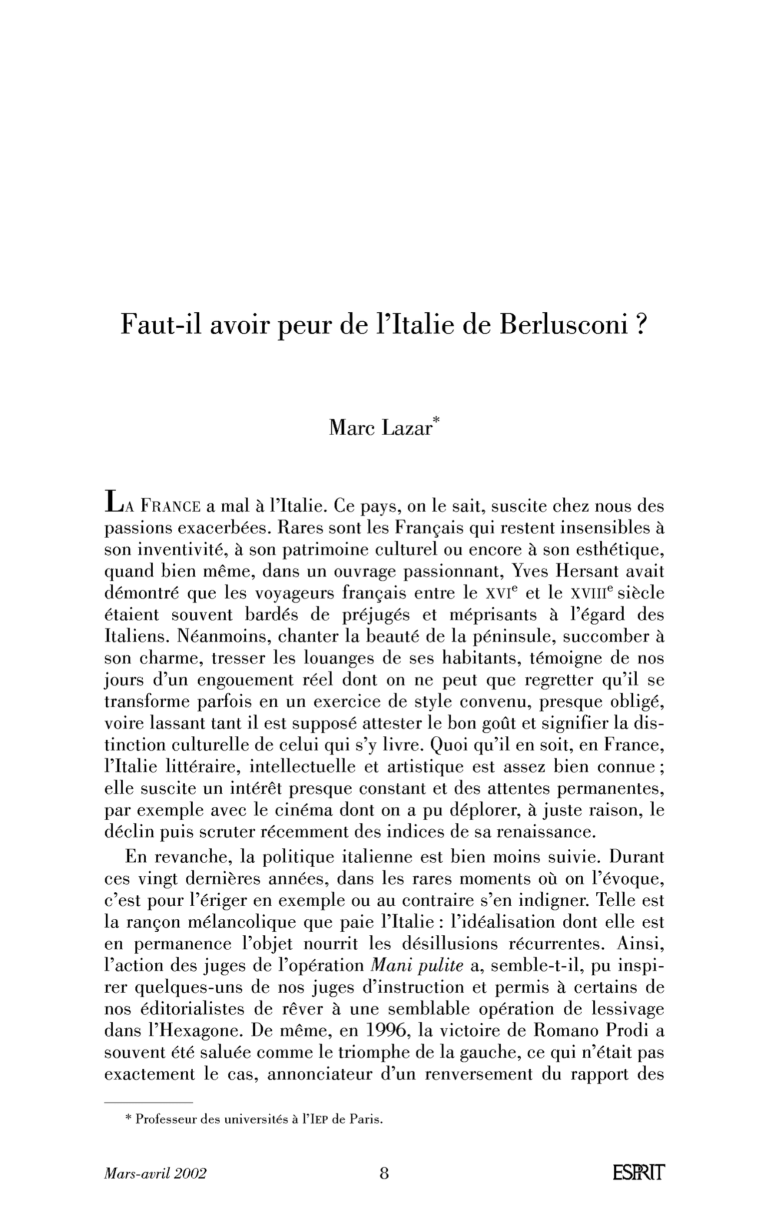 Faut-il avoir peur de l’Italie de Berlusconi?