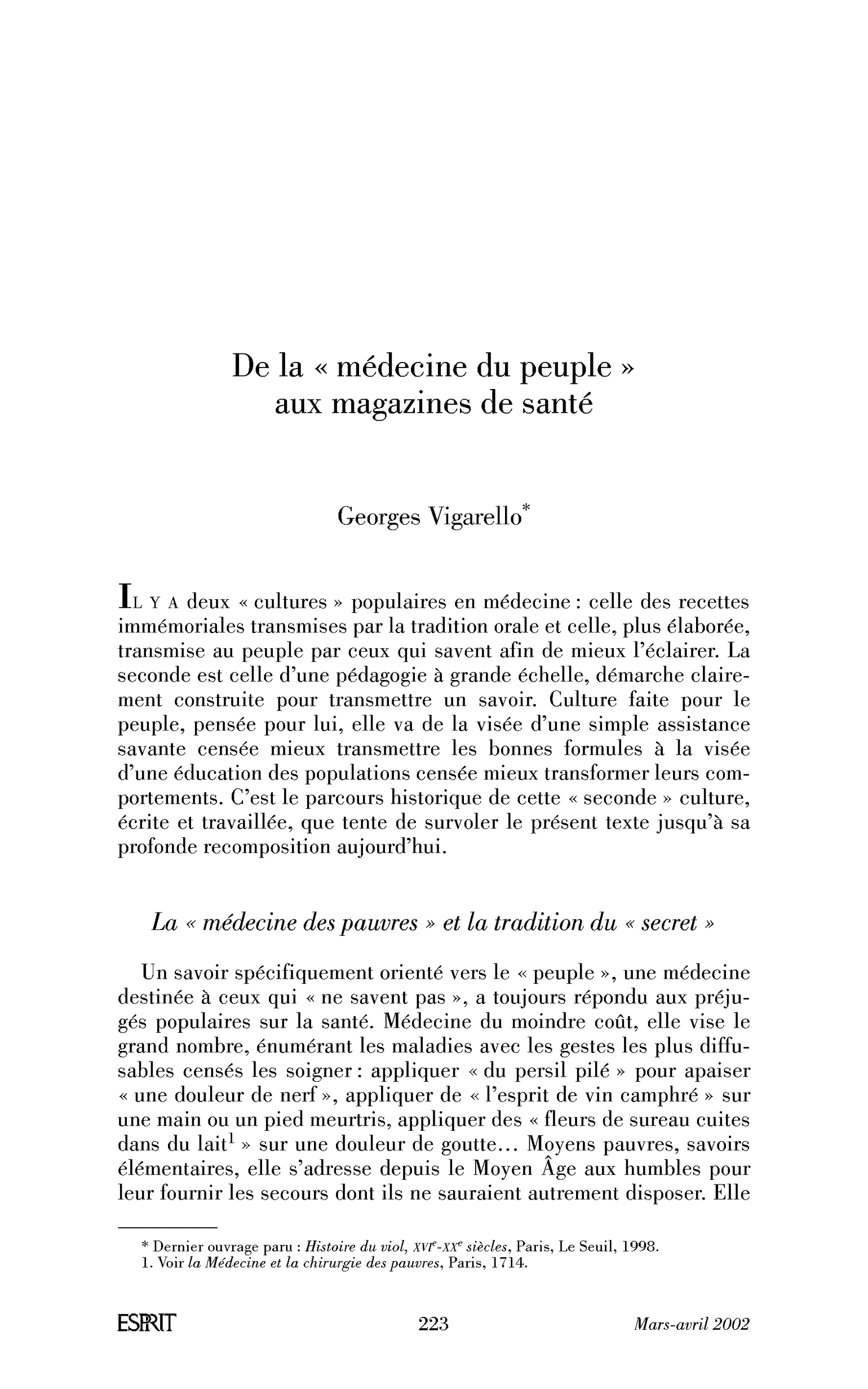De la « médecine du peuple » aux magazines de santé