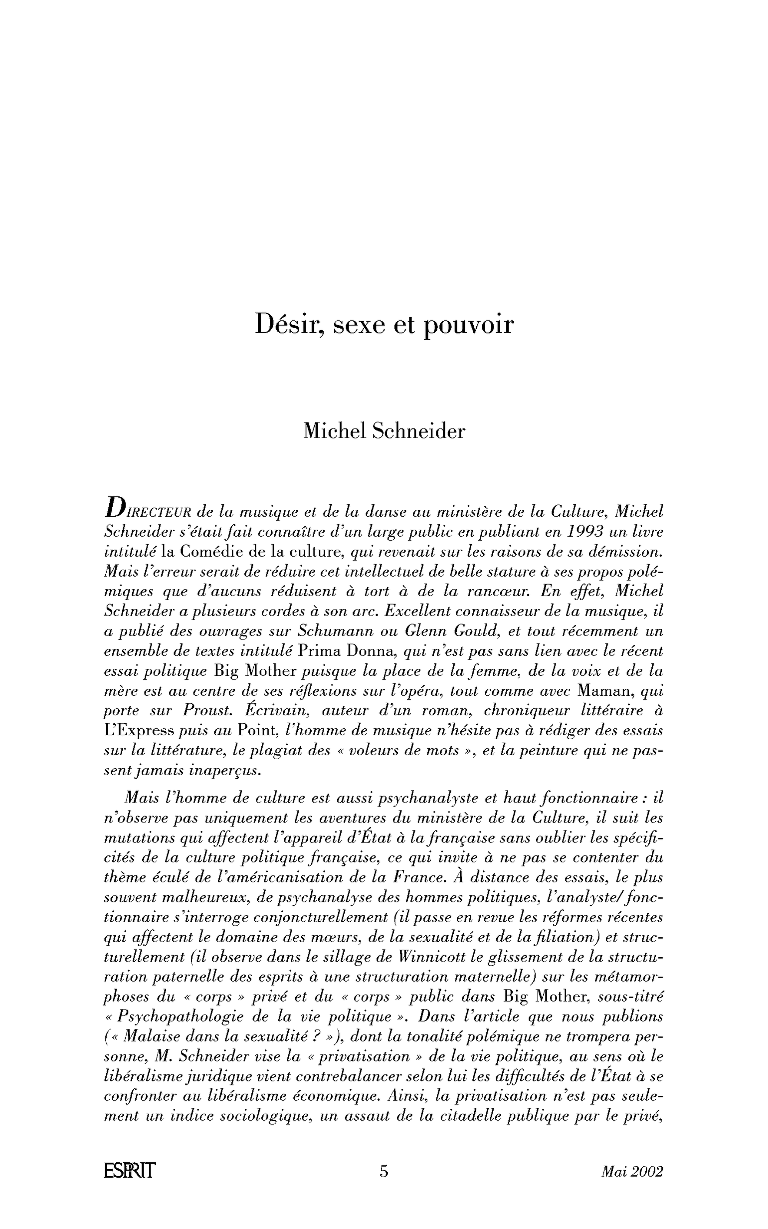 Désir, sexe et pouvoir