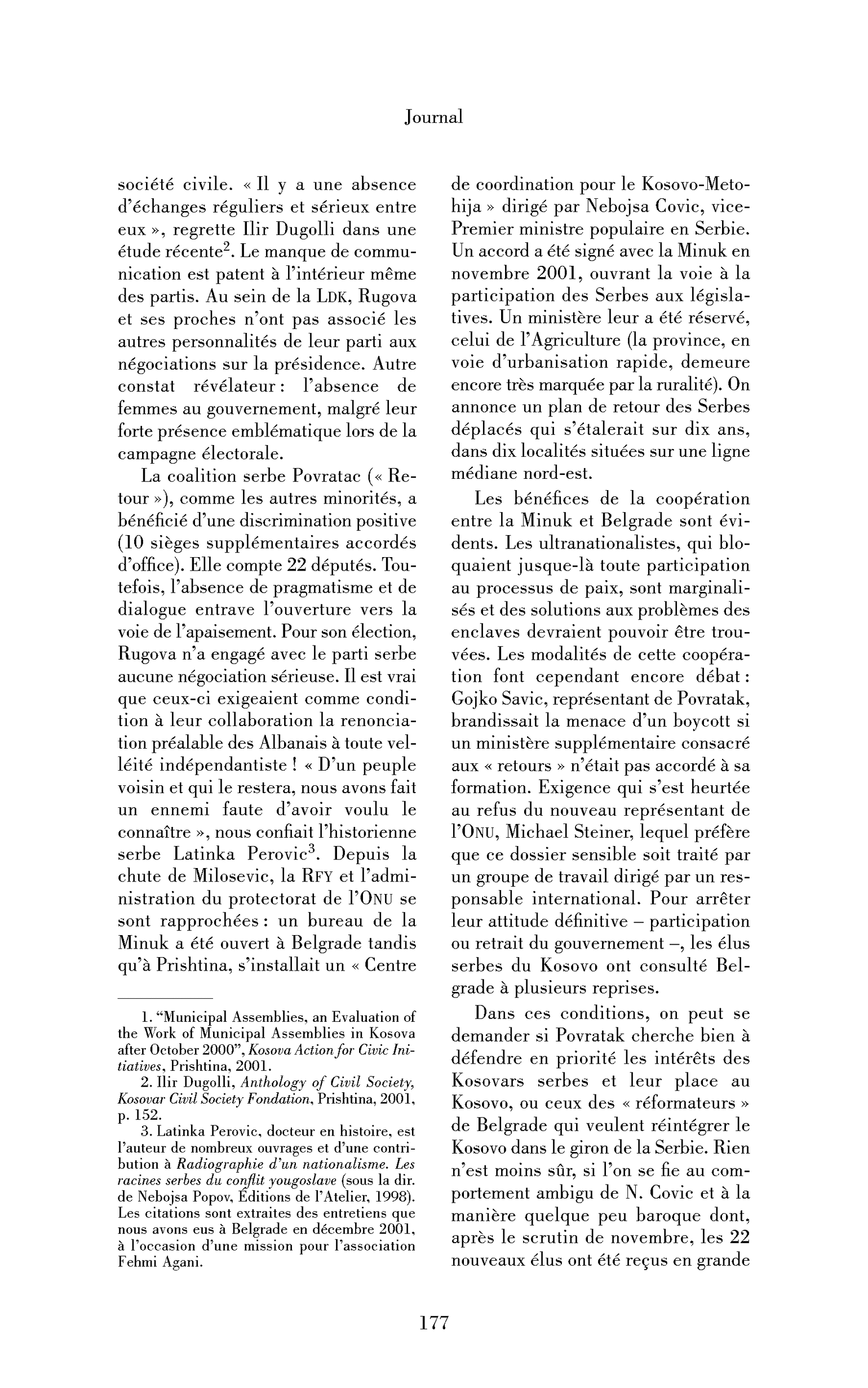 Les transitions imprévisibles de l’après-République fédérale yougoslave