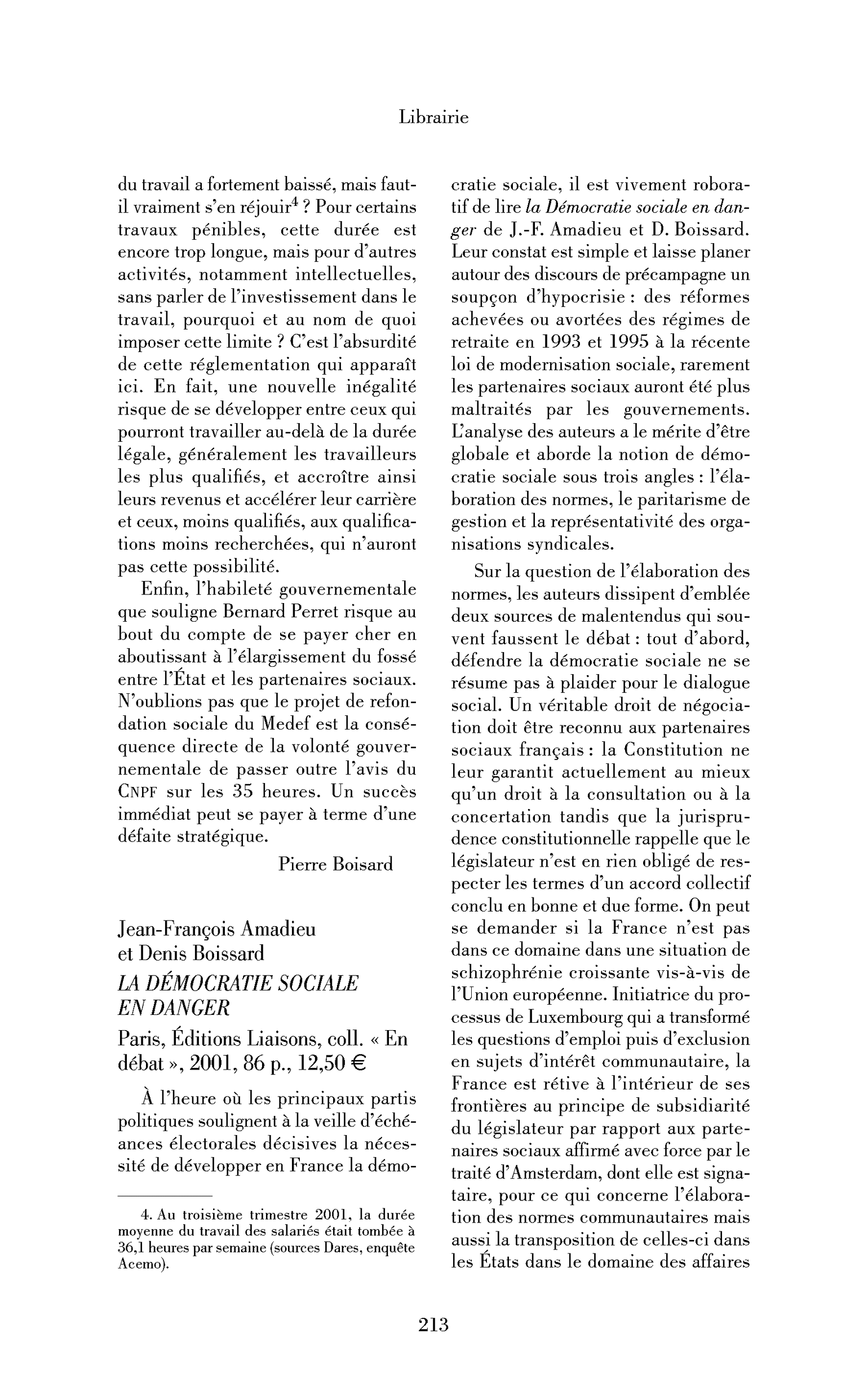 Jean-François Amadieu et Denis Boissard: la Démocratie sociale en danger