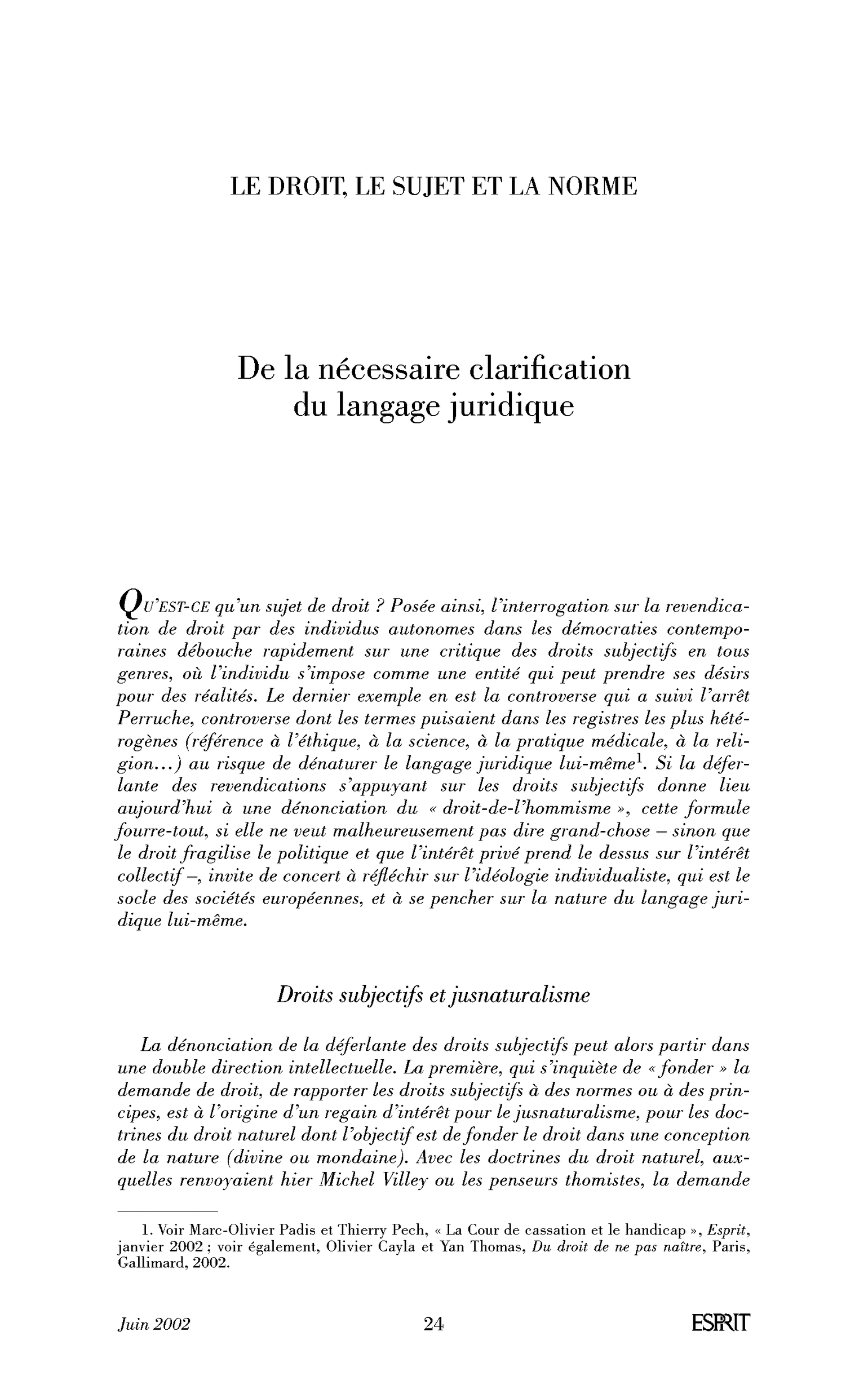 Introduction. De la nécessaire clarification du langage juridique