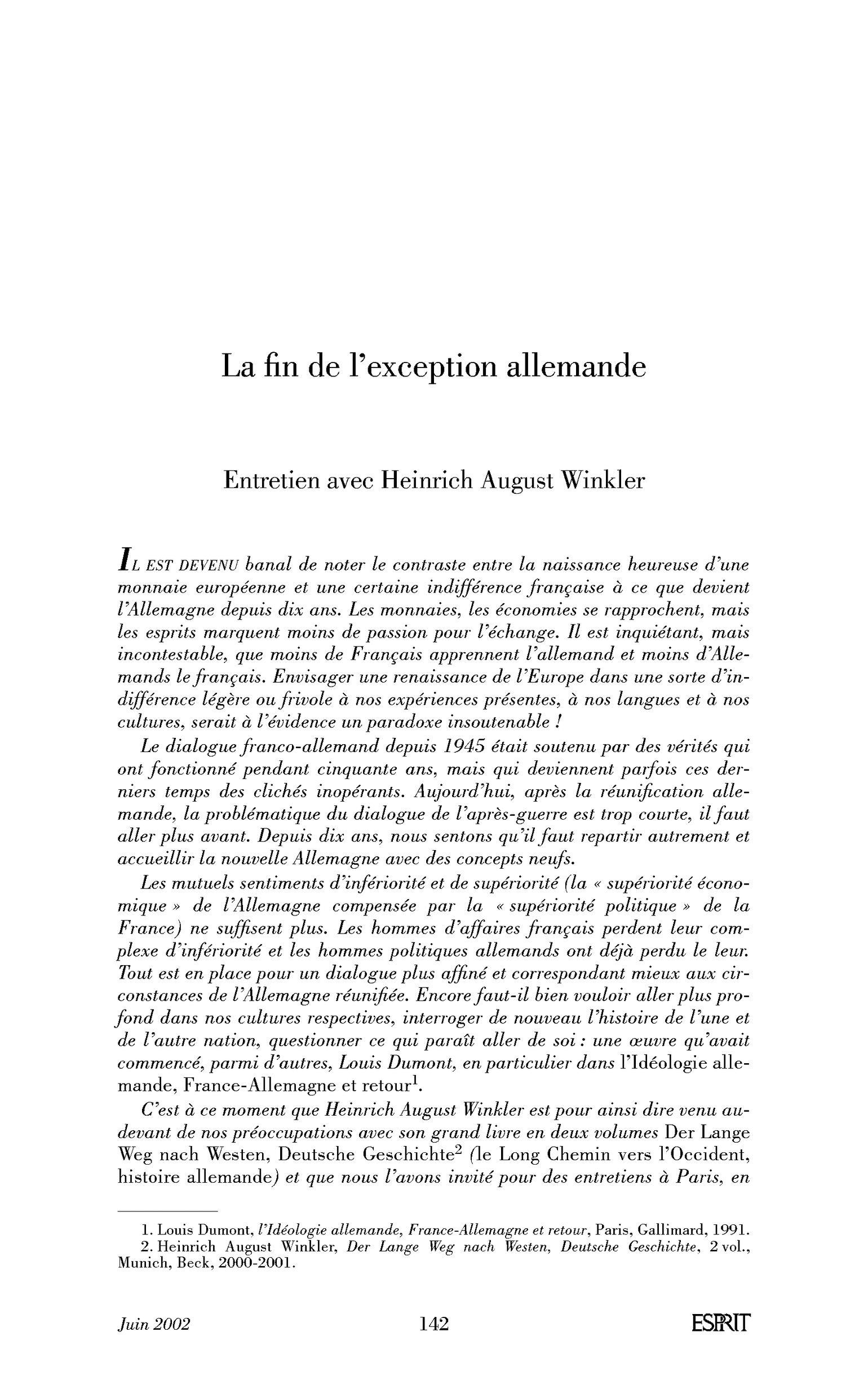 La fin de l’exception allemande. (Entretien)