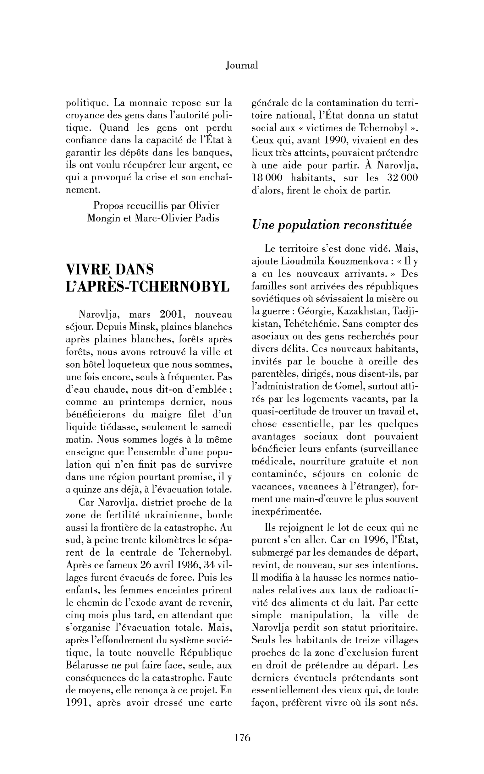Vivre dans l’après-Tchernobyl
