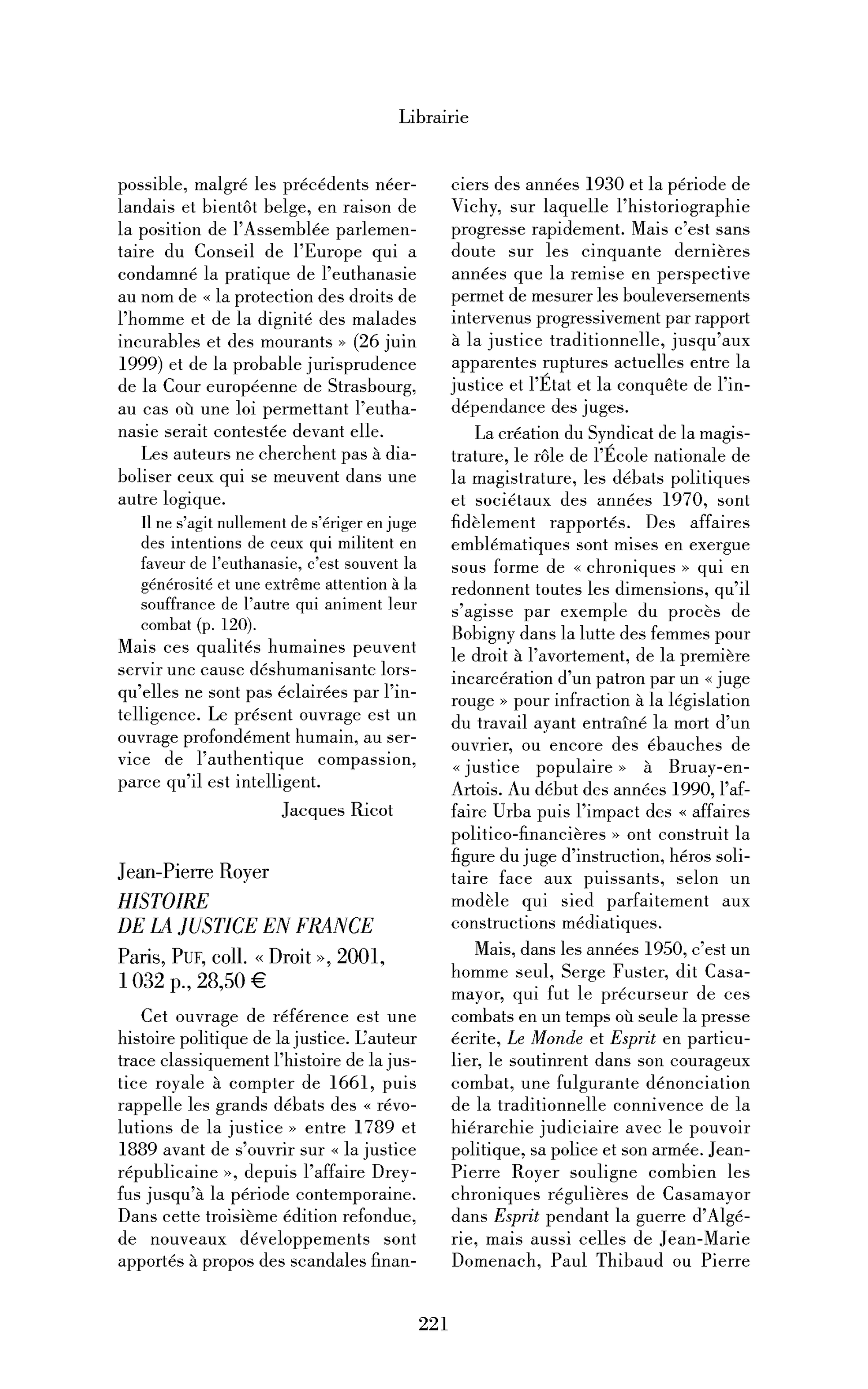 Jean-Pierre Royer: Histoire de la justice en France