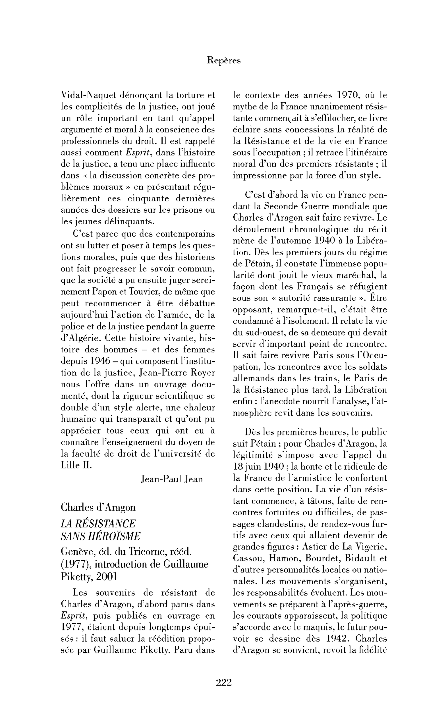 Charles d’Aragon: la Résistance sans héroïsme