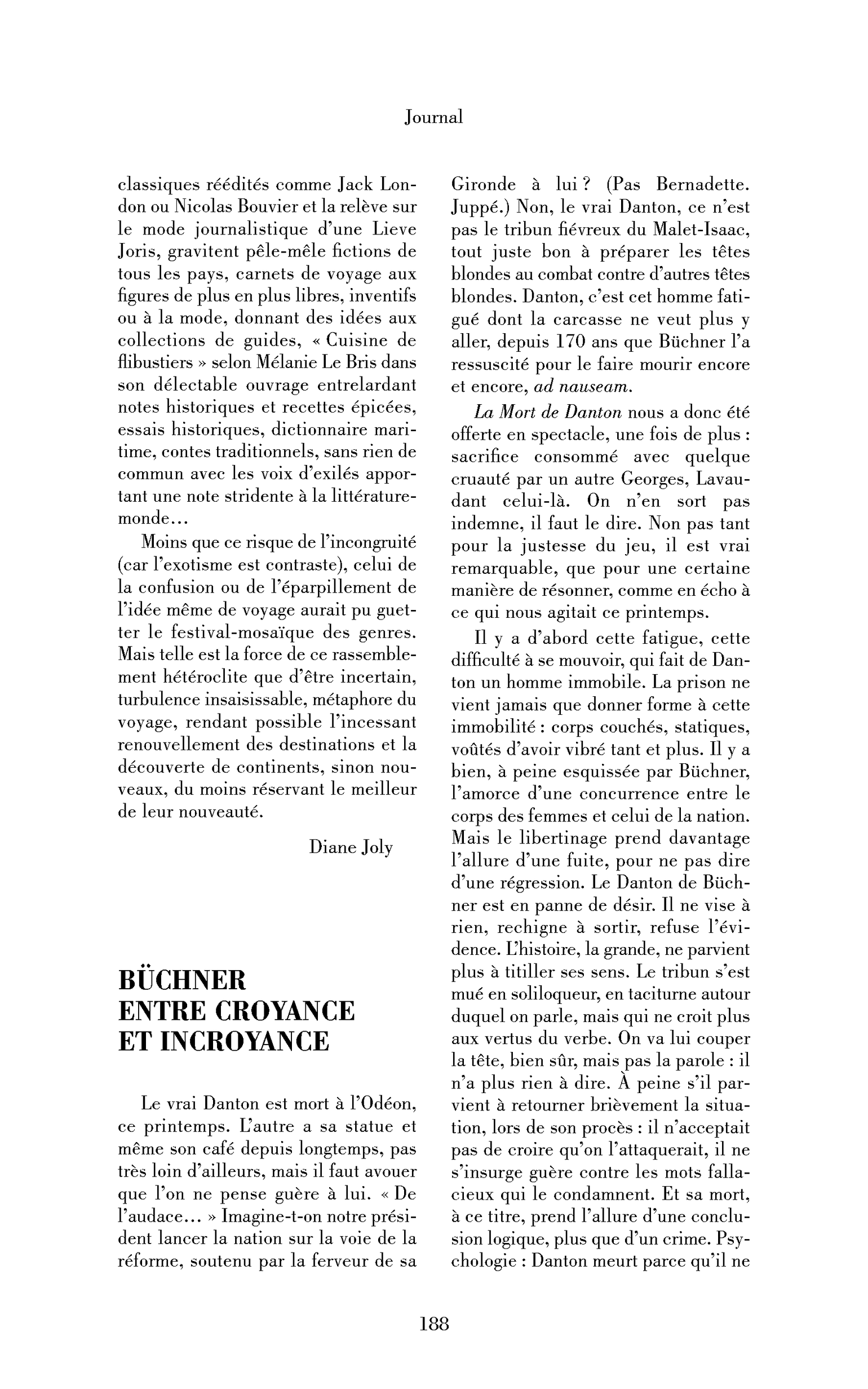 Büchner entre croyance et incroyance