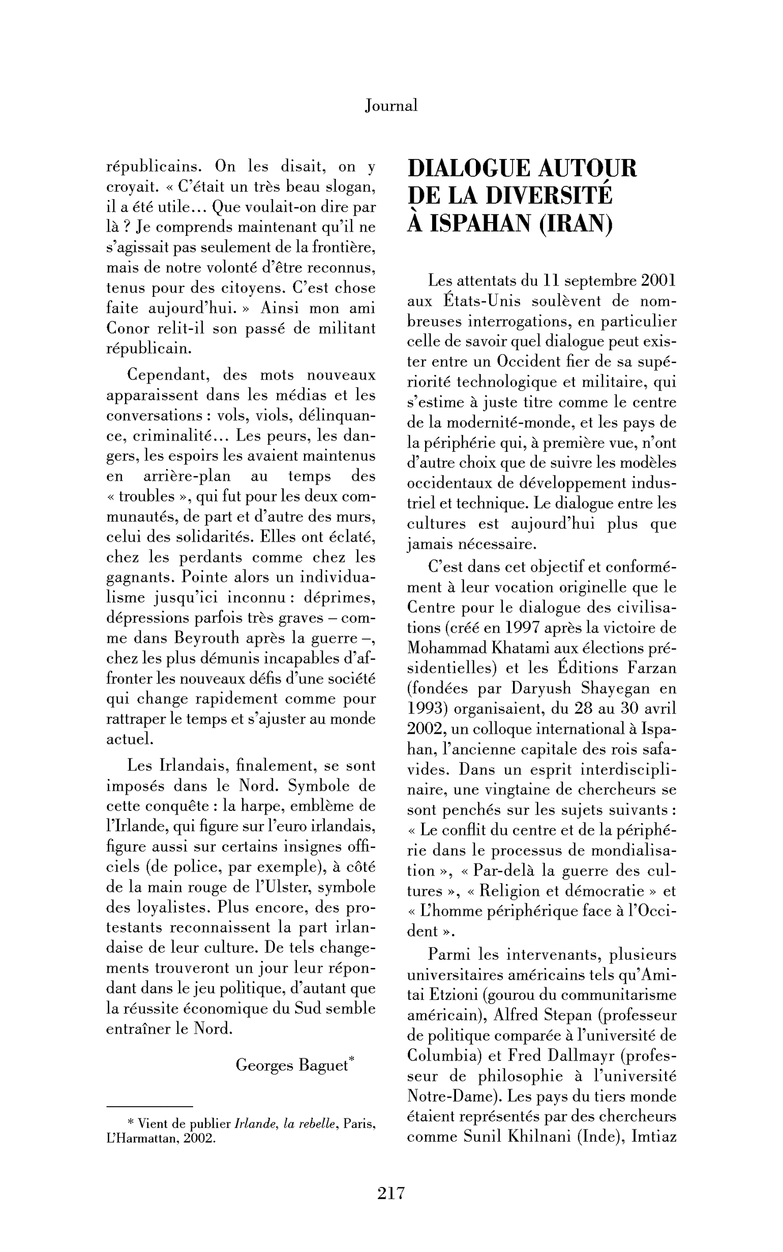 Dialogue autour de la diversité à Ispahan
