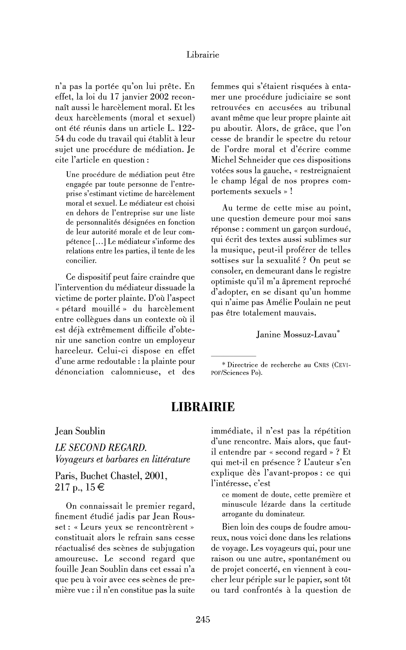 Jean Soublin: le Second Regard.