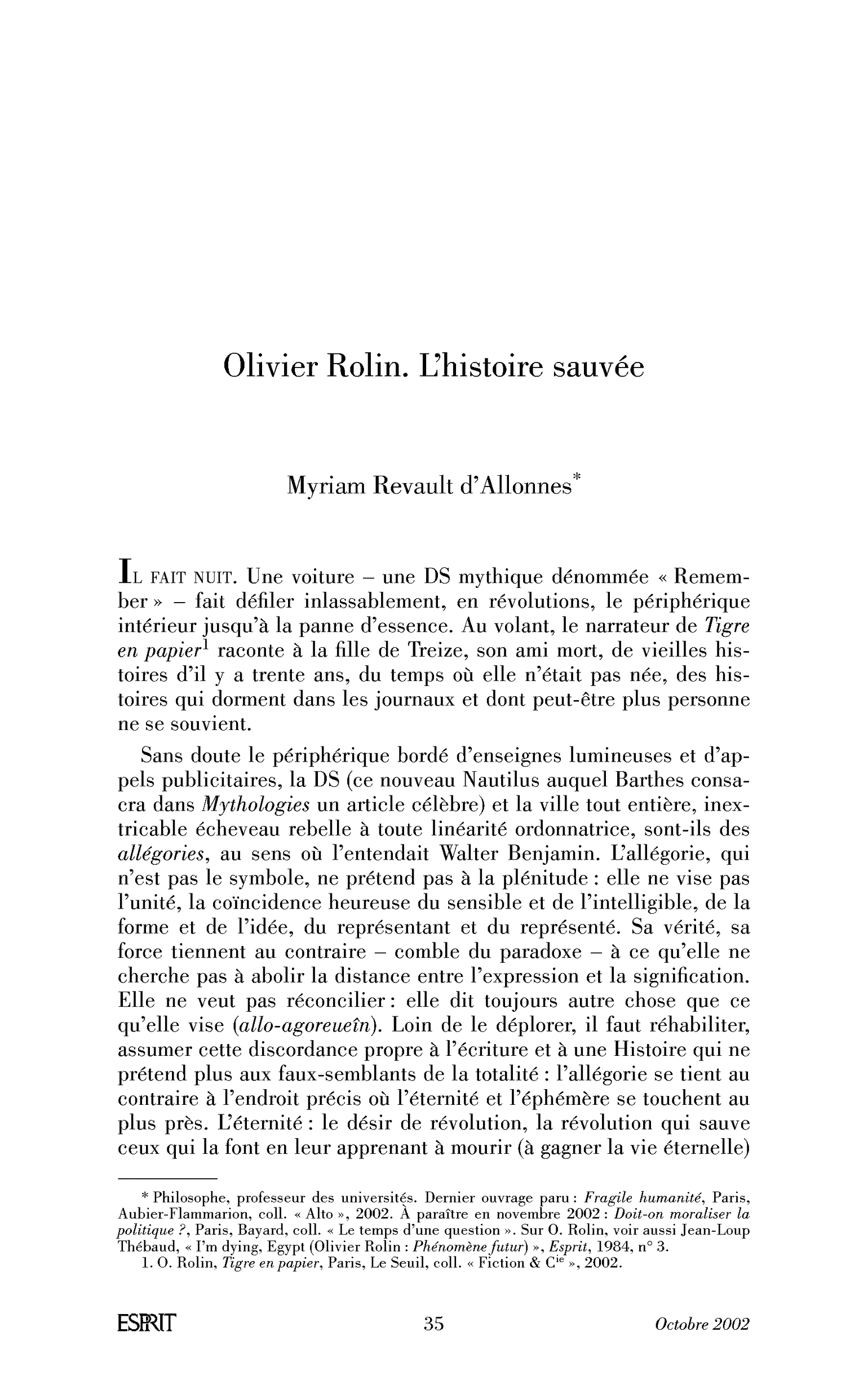 Olivier Rolin. L’histoire sauvée