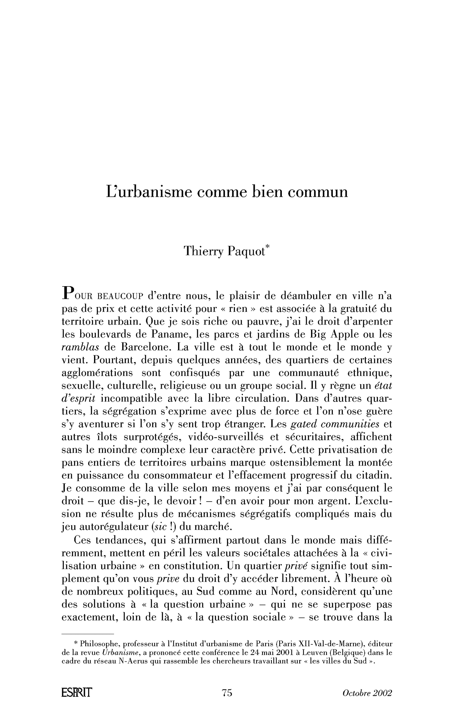 L’urbanisme comme bien commun