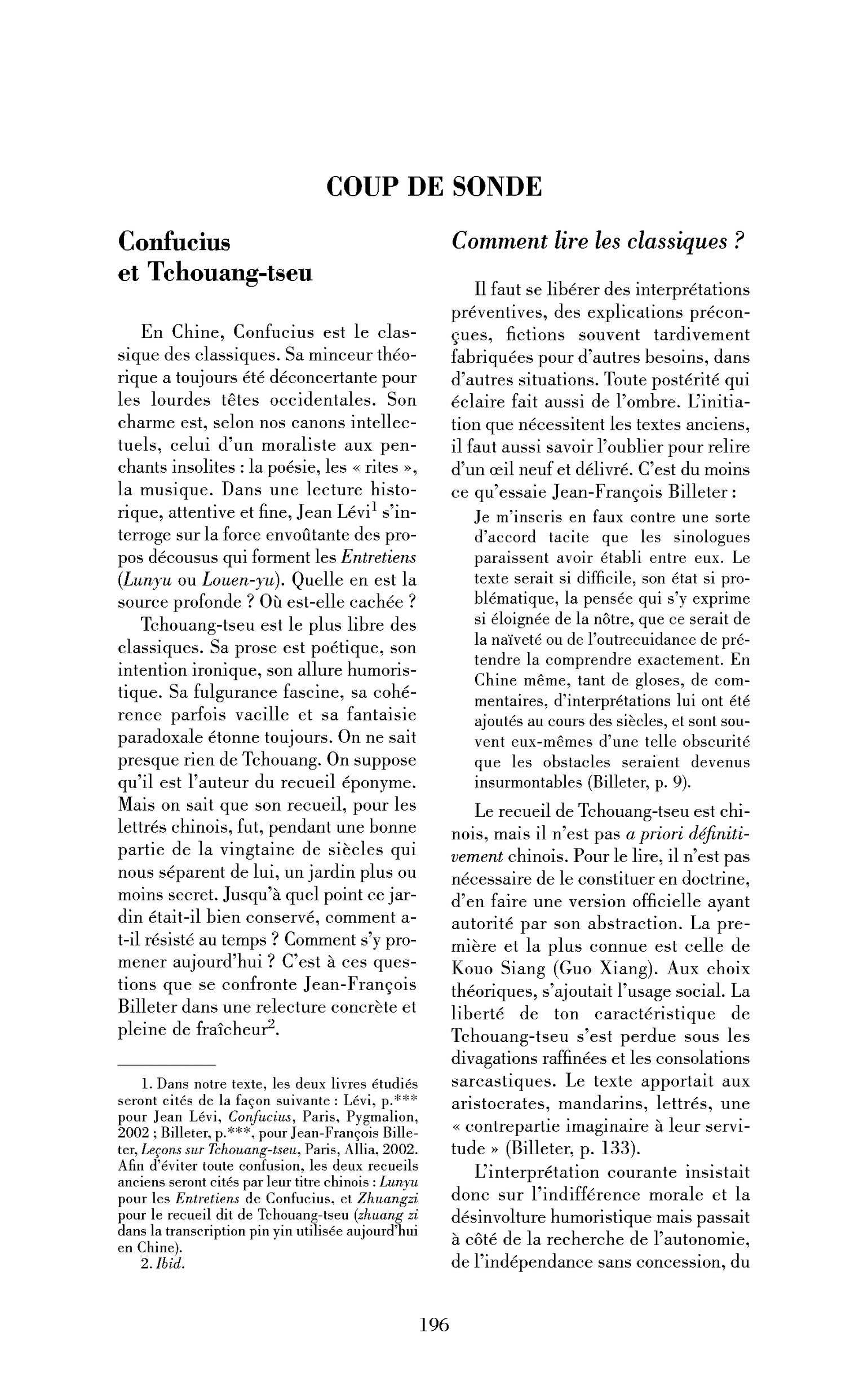 Confucius et Tchouang-tseu