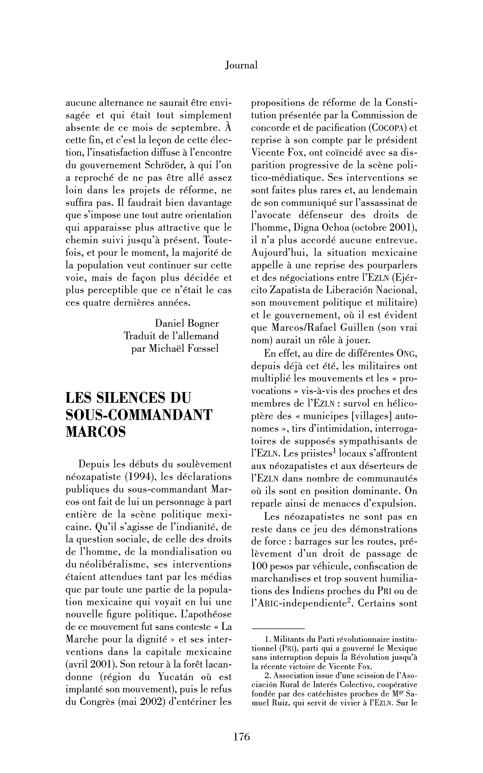 Les silences du sous-commandant Marcos