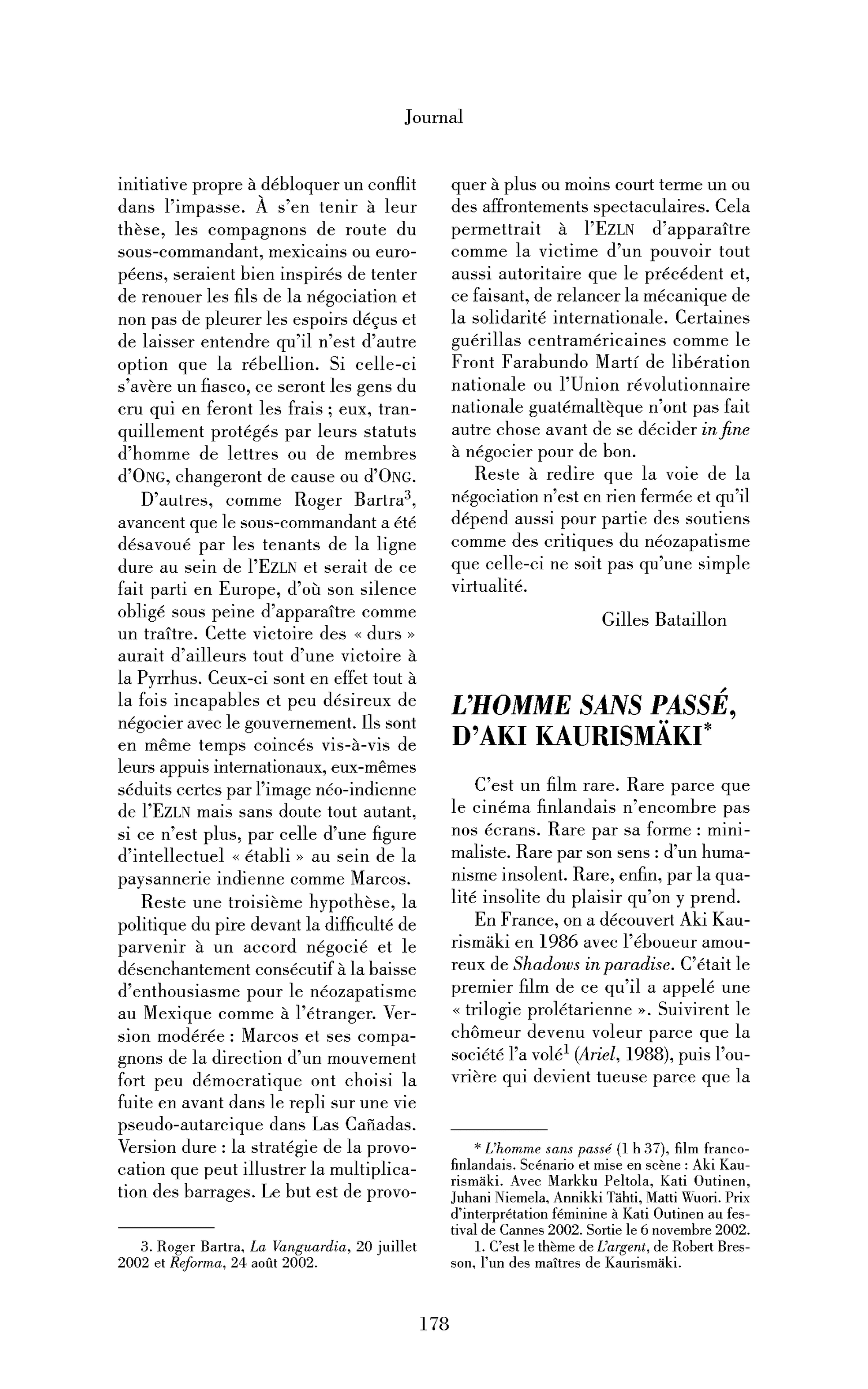 L’homme sans passé, d’Aki Kaurismäki