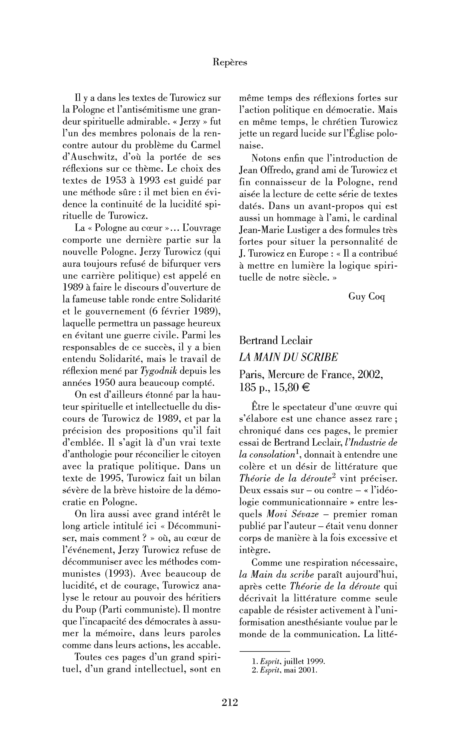 Bertrand Leclair: la Main du scribe