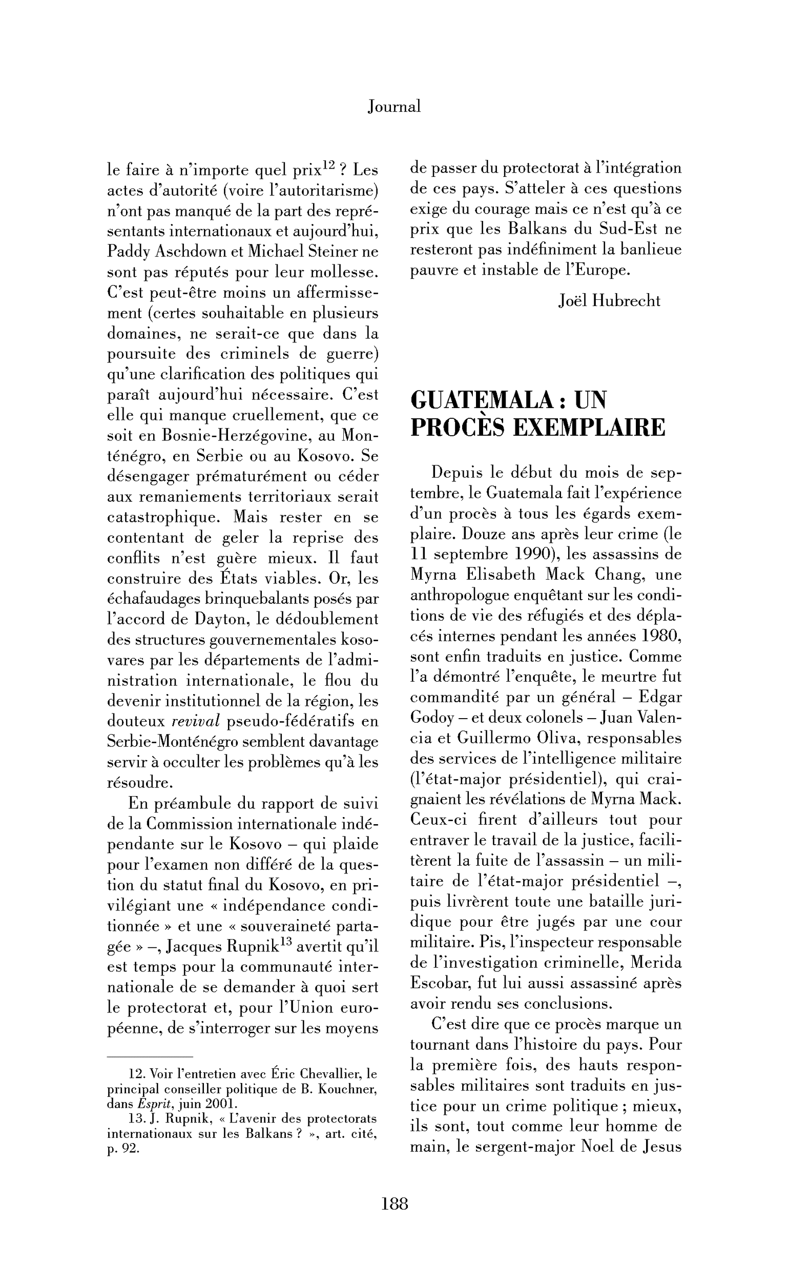 Guatemala : un procès exemplaire