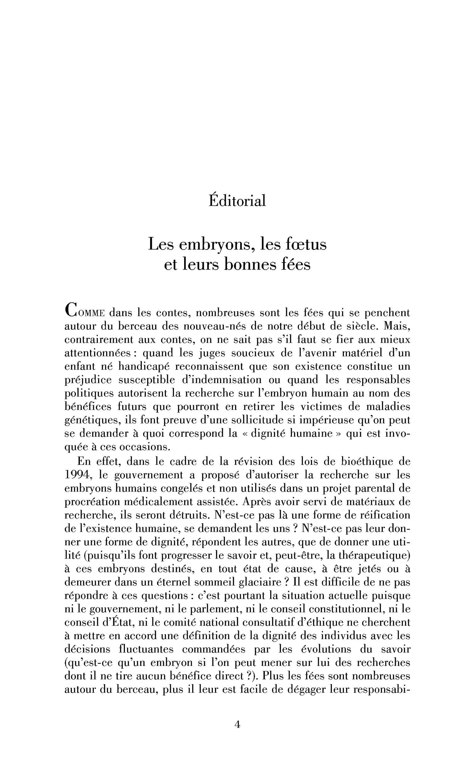 Les embryons, les fœtus et leurs bonnes fées