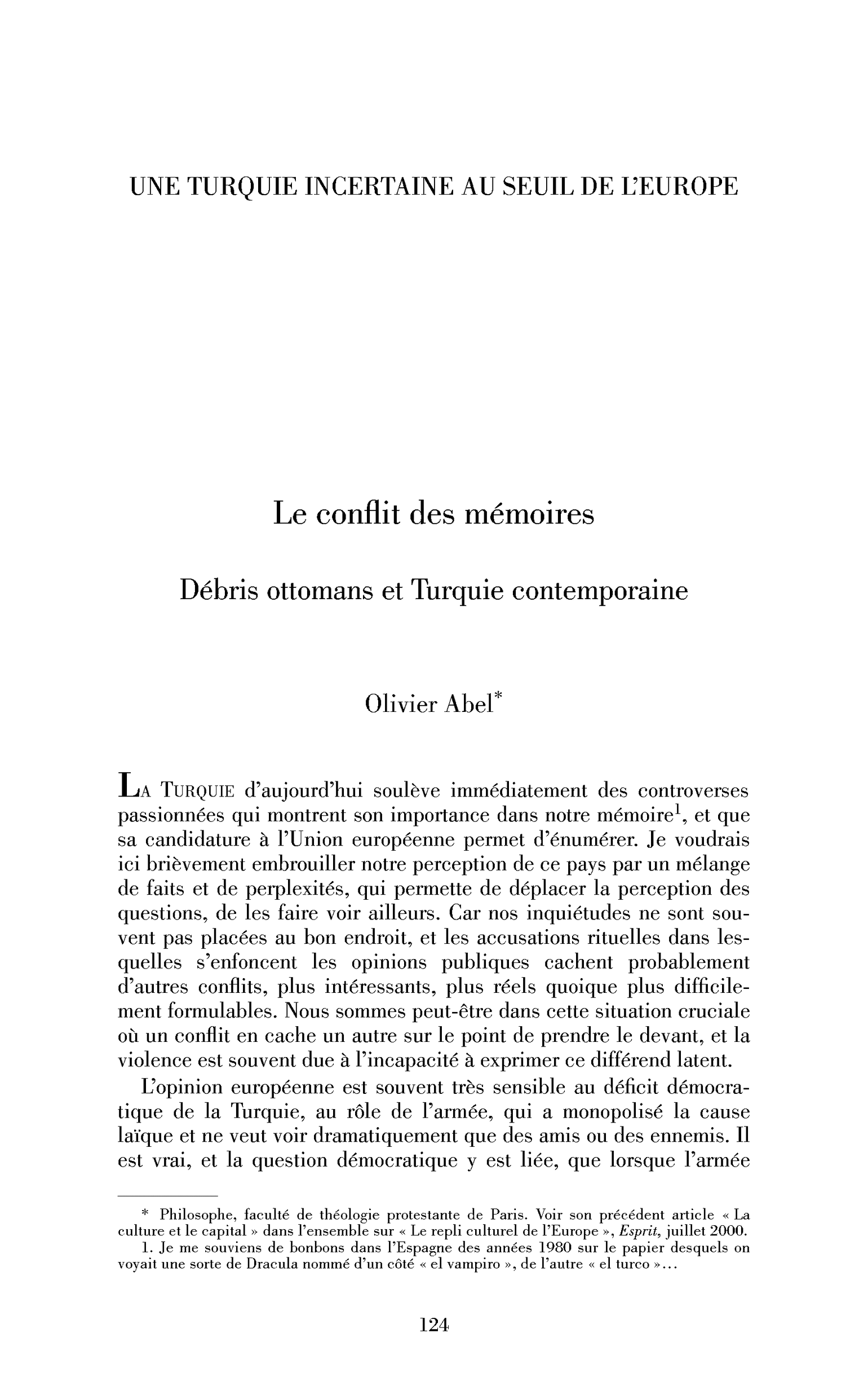 Le conflit des mémoires. Débris ottomans et Turquie contemporaine
