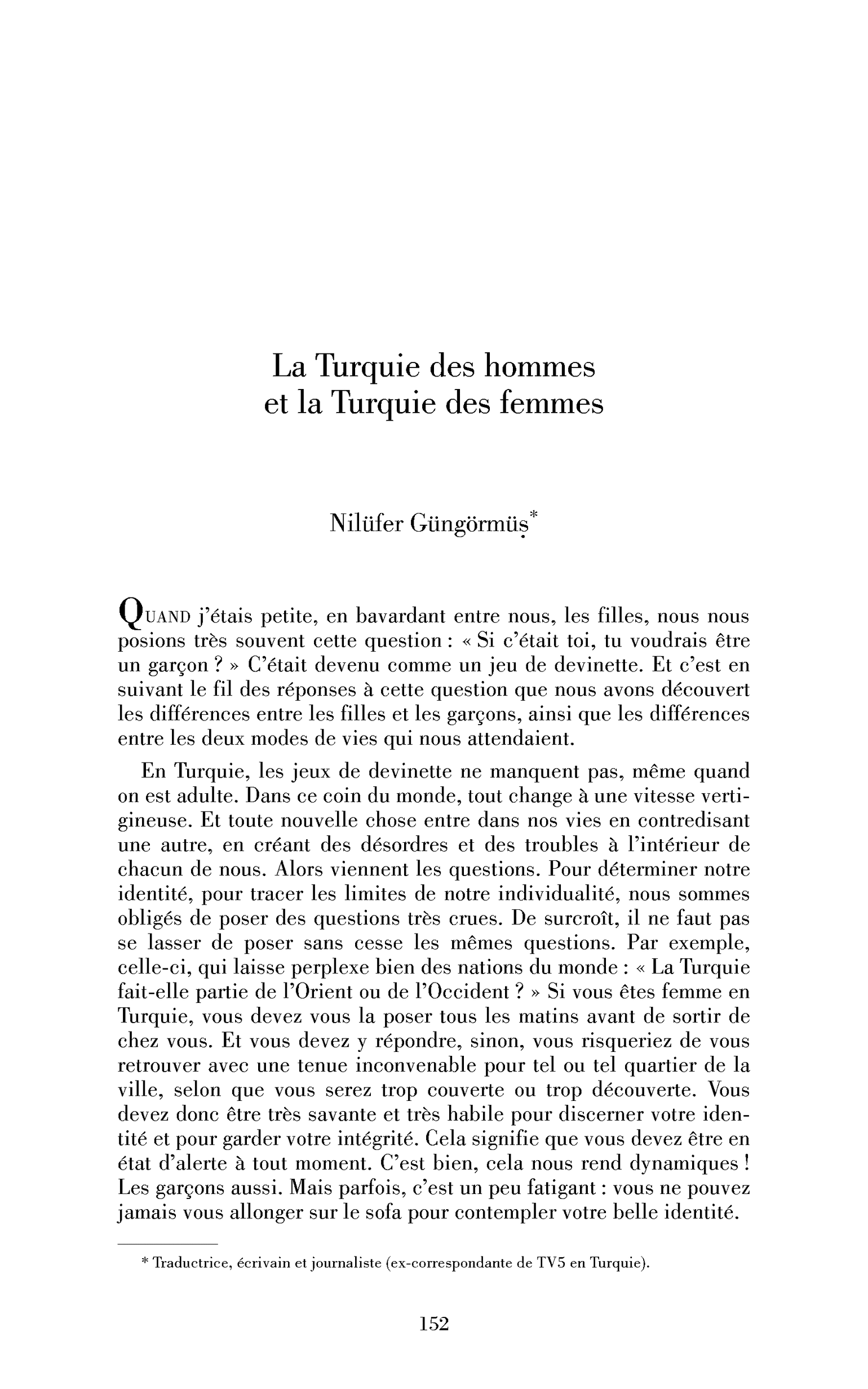 La Turquie des hommes et la Turquie des femmes