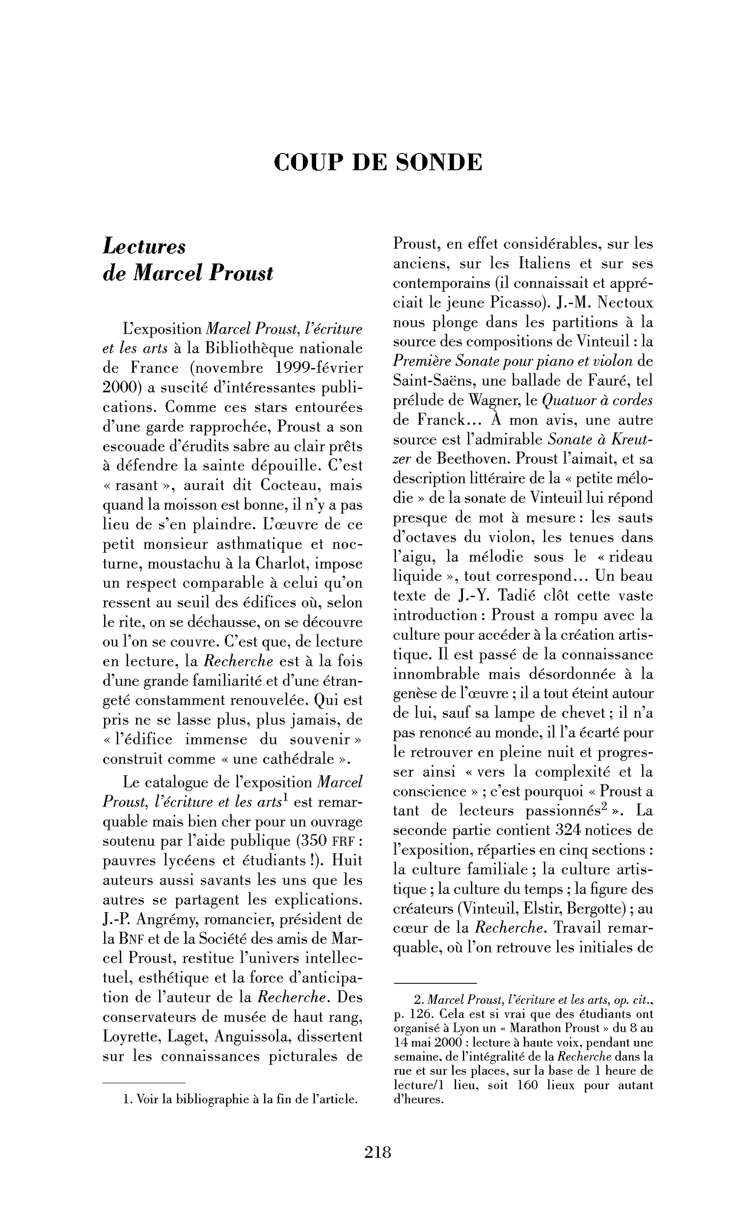 Lectures de Marcel Proust