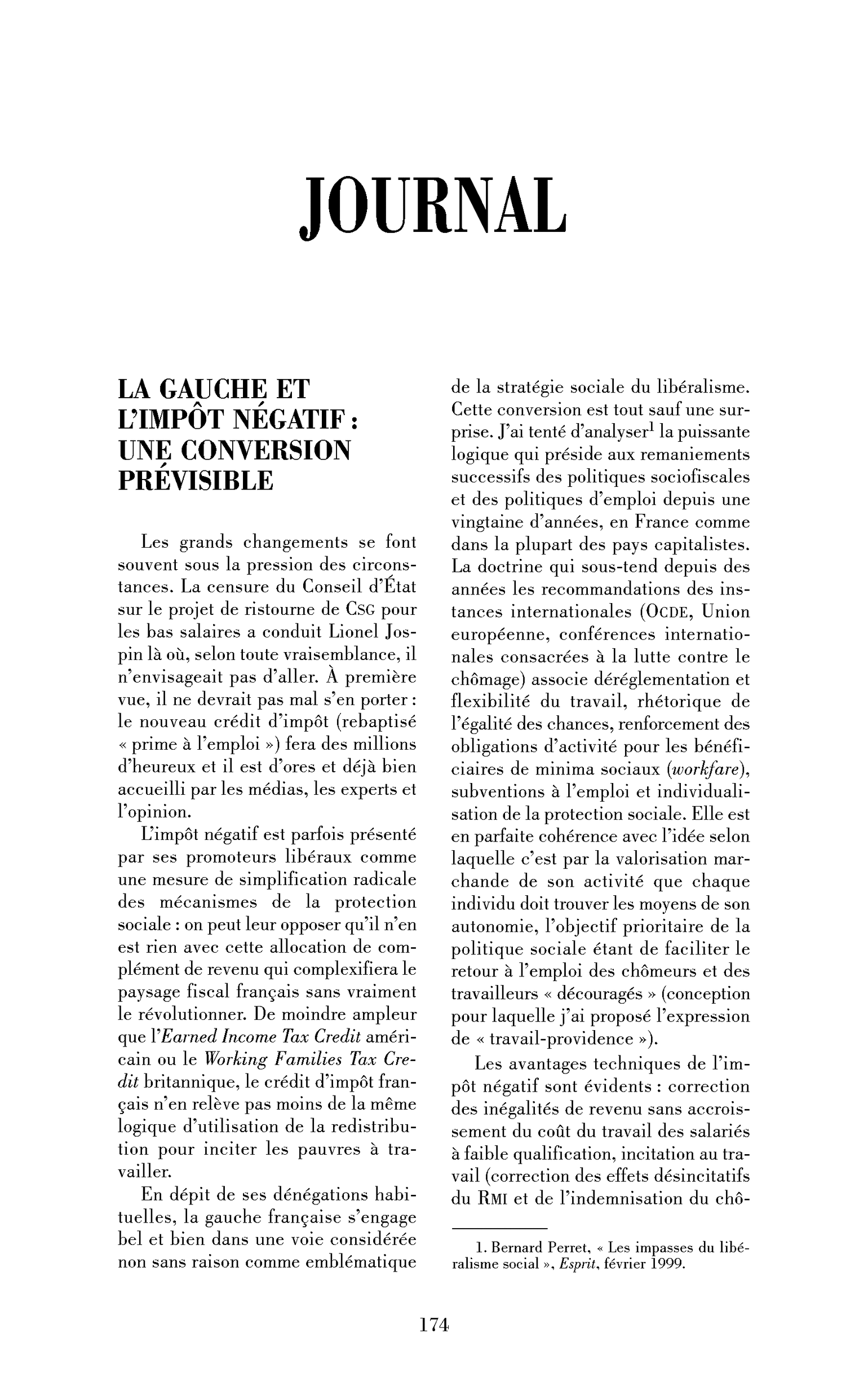 La gauche et l’impôt négatif : une conversion prévisible