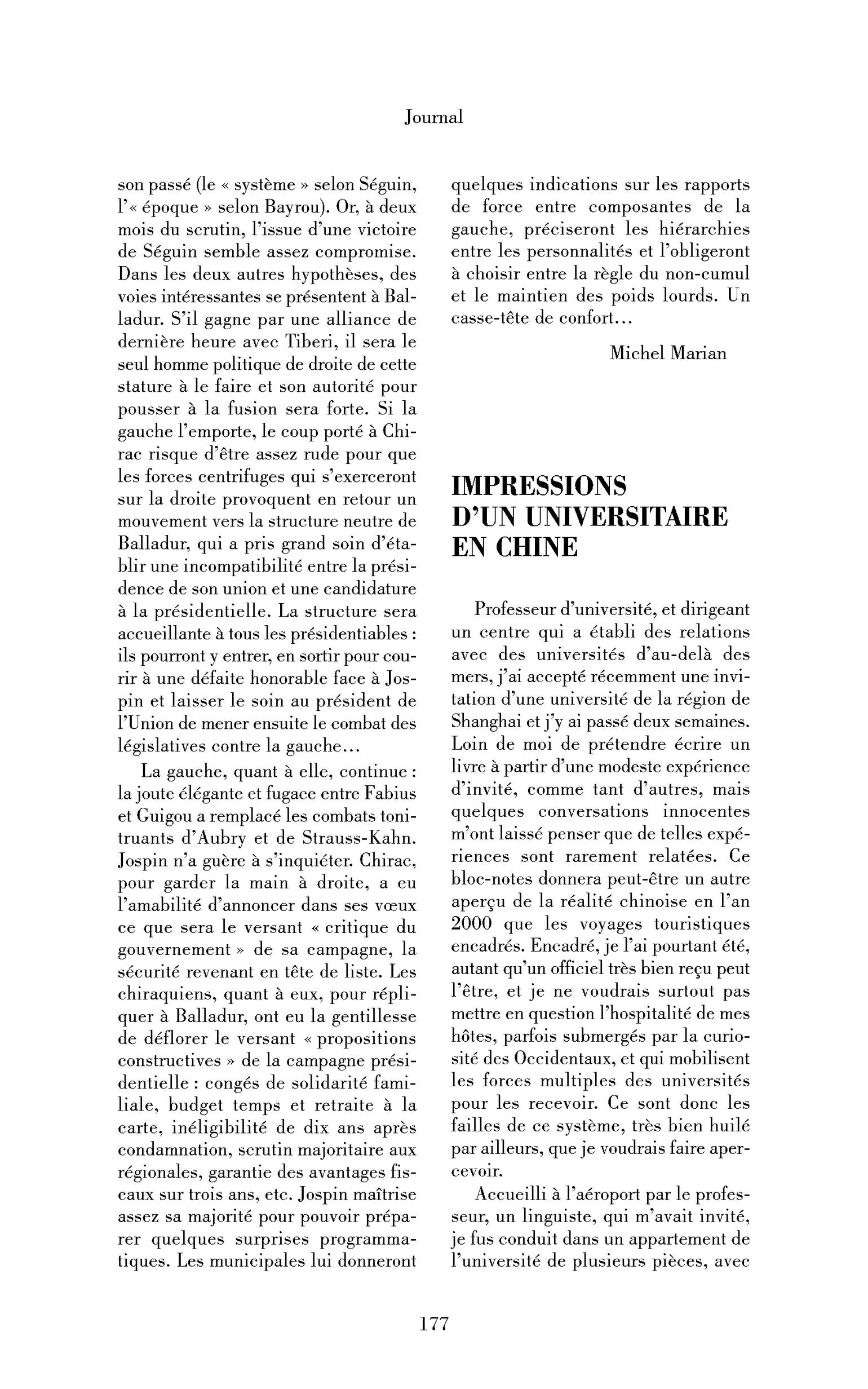 Impressions d’un universitaire en Chine