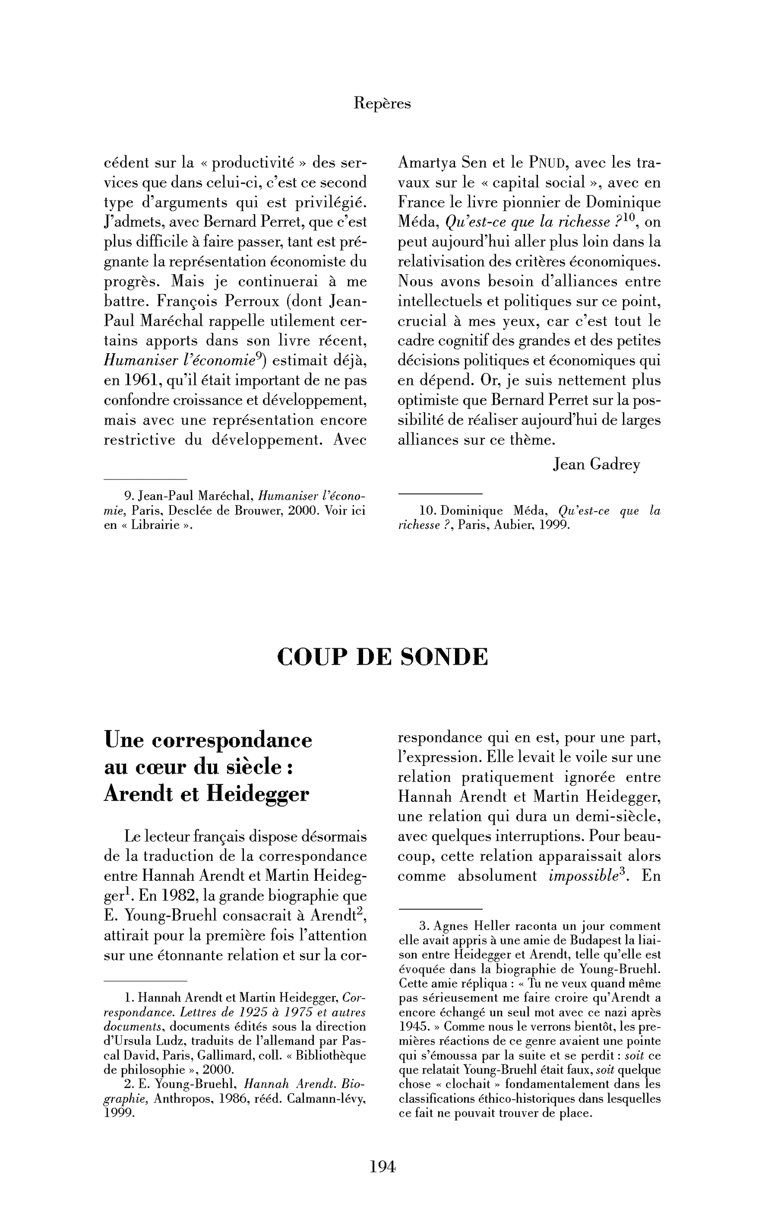 Une correspondance au cœur du siècle : Arendt et Heidegger