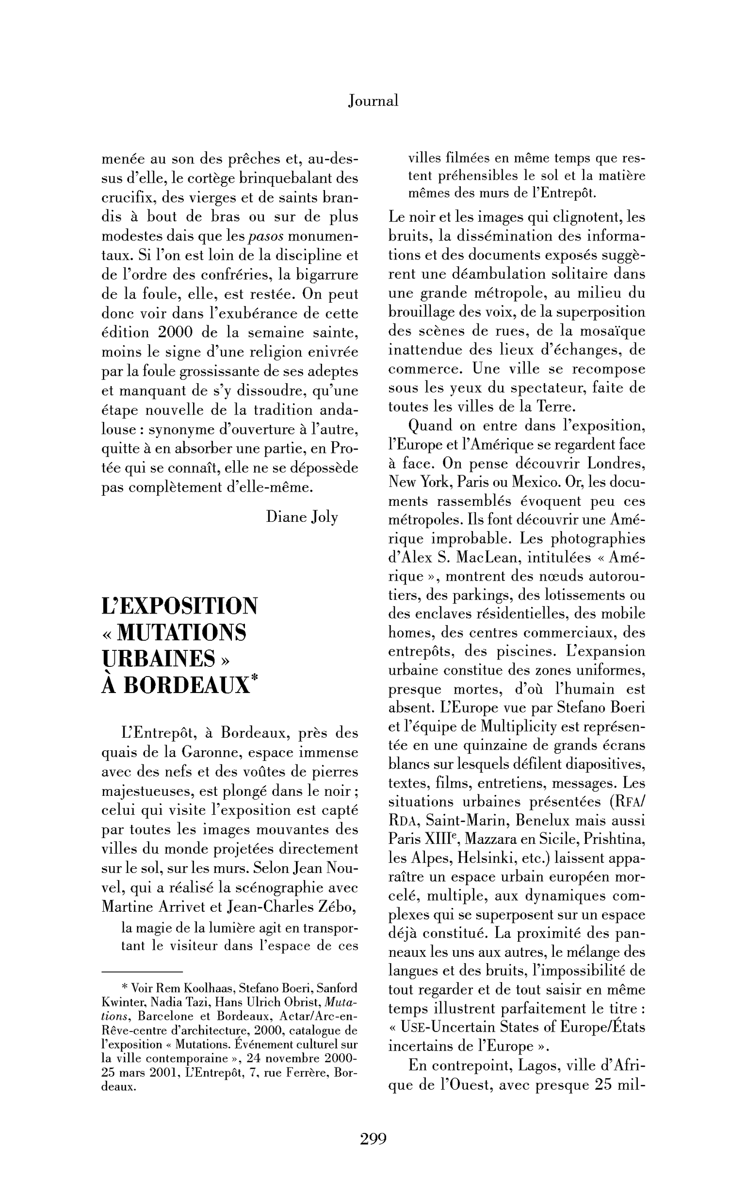 « L’exposition »« Mutations urbaines« « à Bordeaux« 