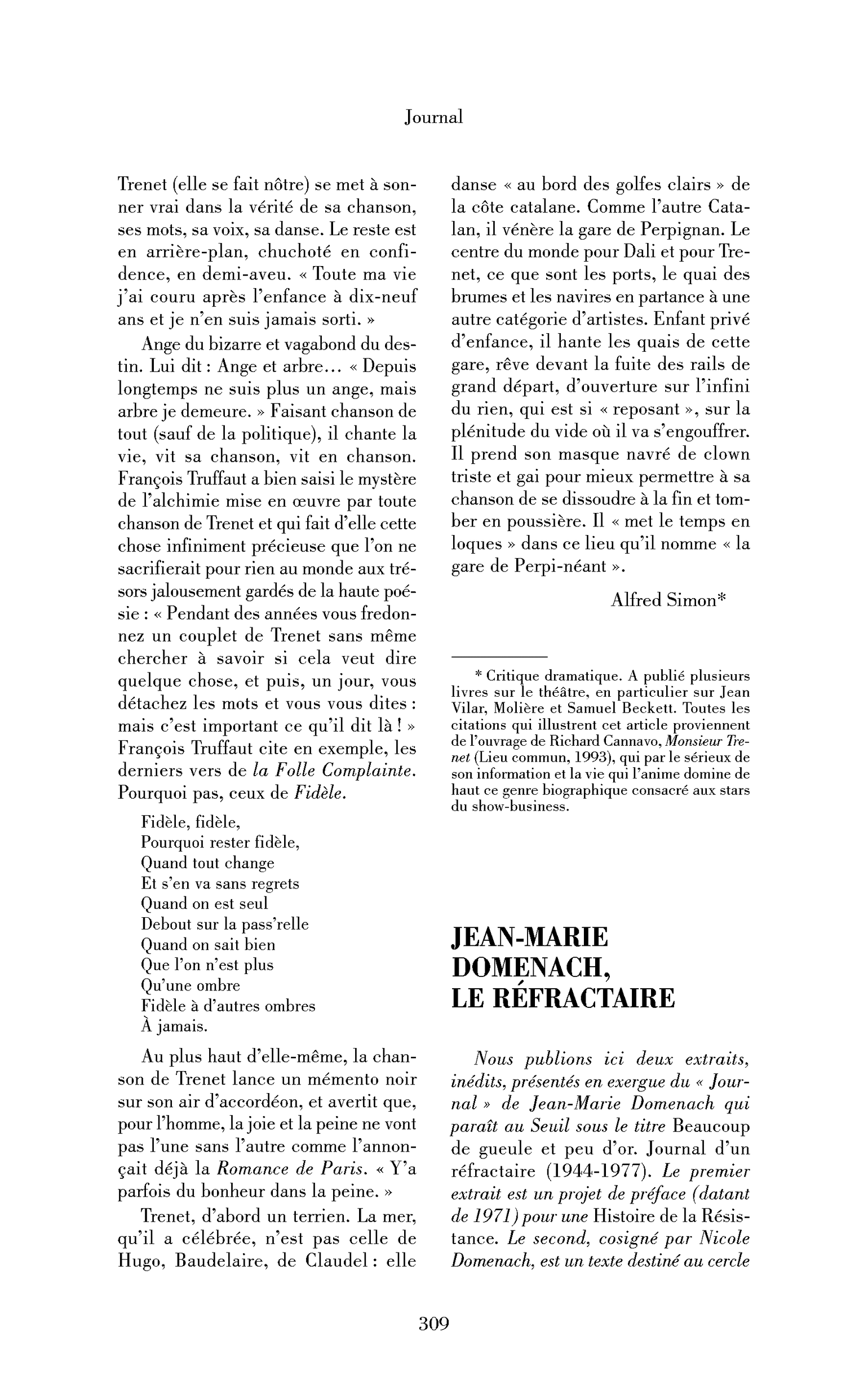 Le réfractaire