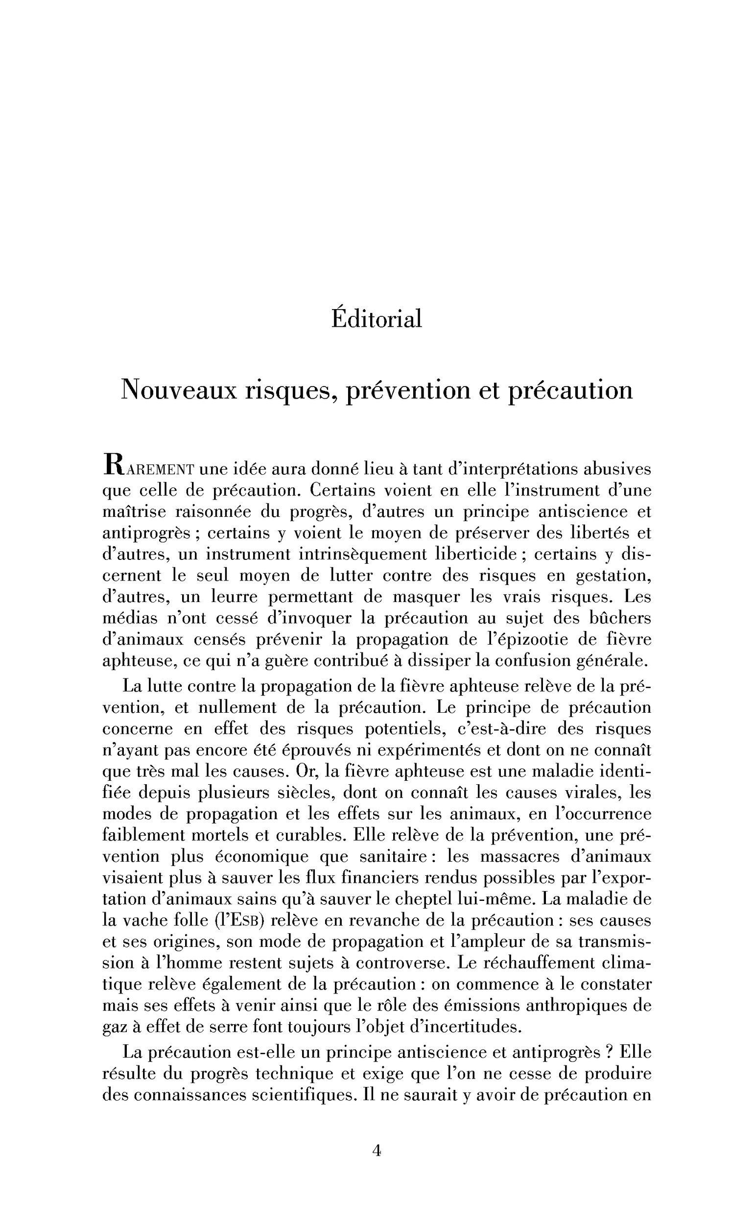 Nouveaux risques, prévention et précaution